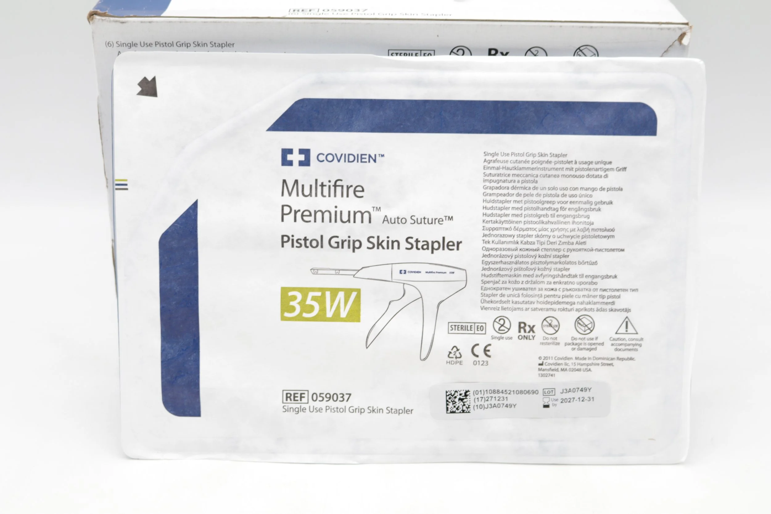 Covidien | 059037 | IN-DATE | EACHES | Multifire Premium Auto Suture Single Use Pistol Grip Skin Stapler