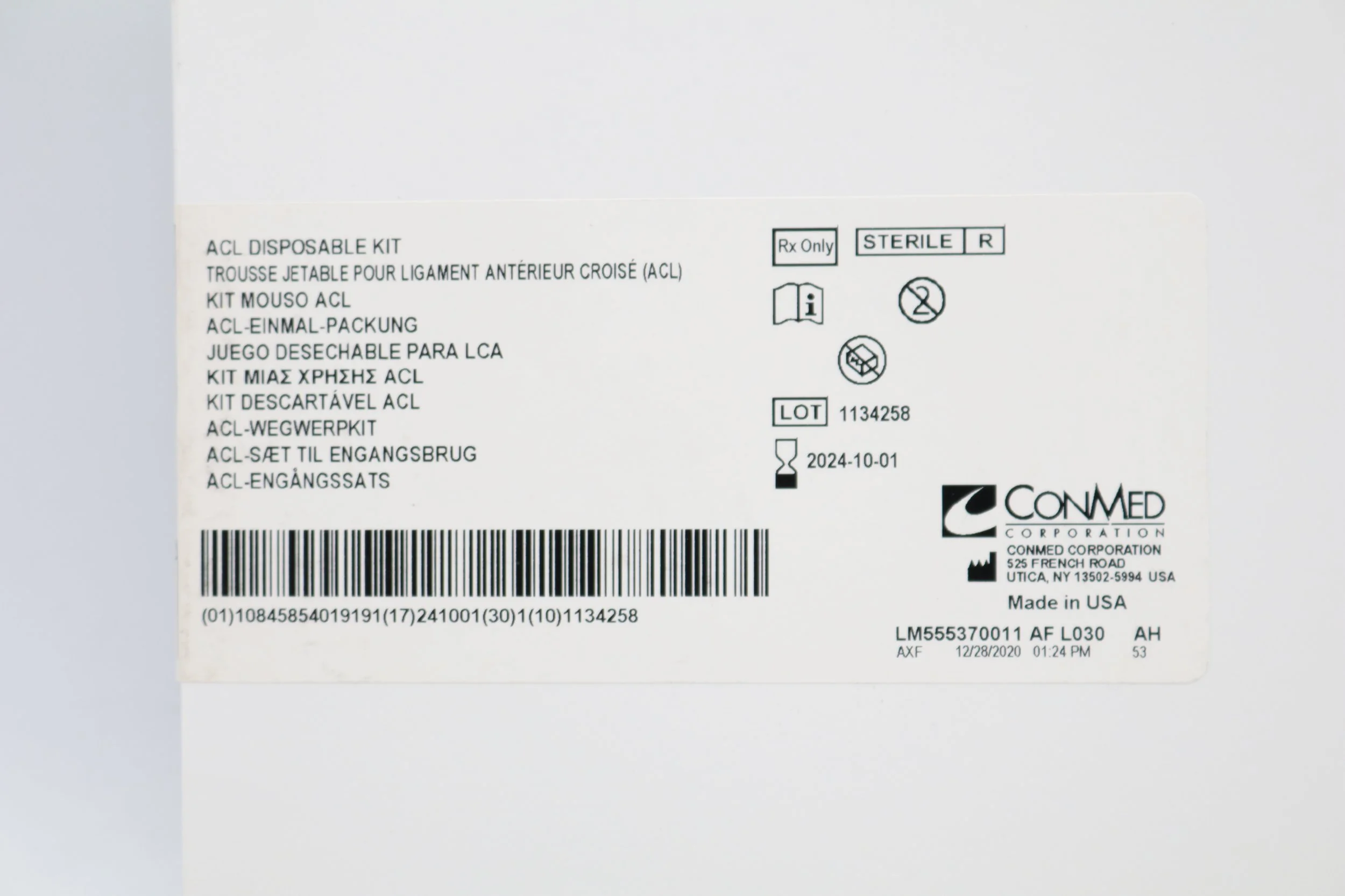 CONMED | 8800 | SHORTDATE | EACHES | ACL Disposable Kit