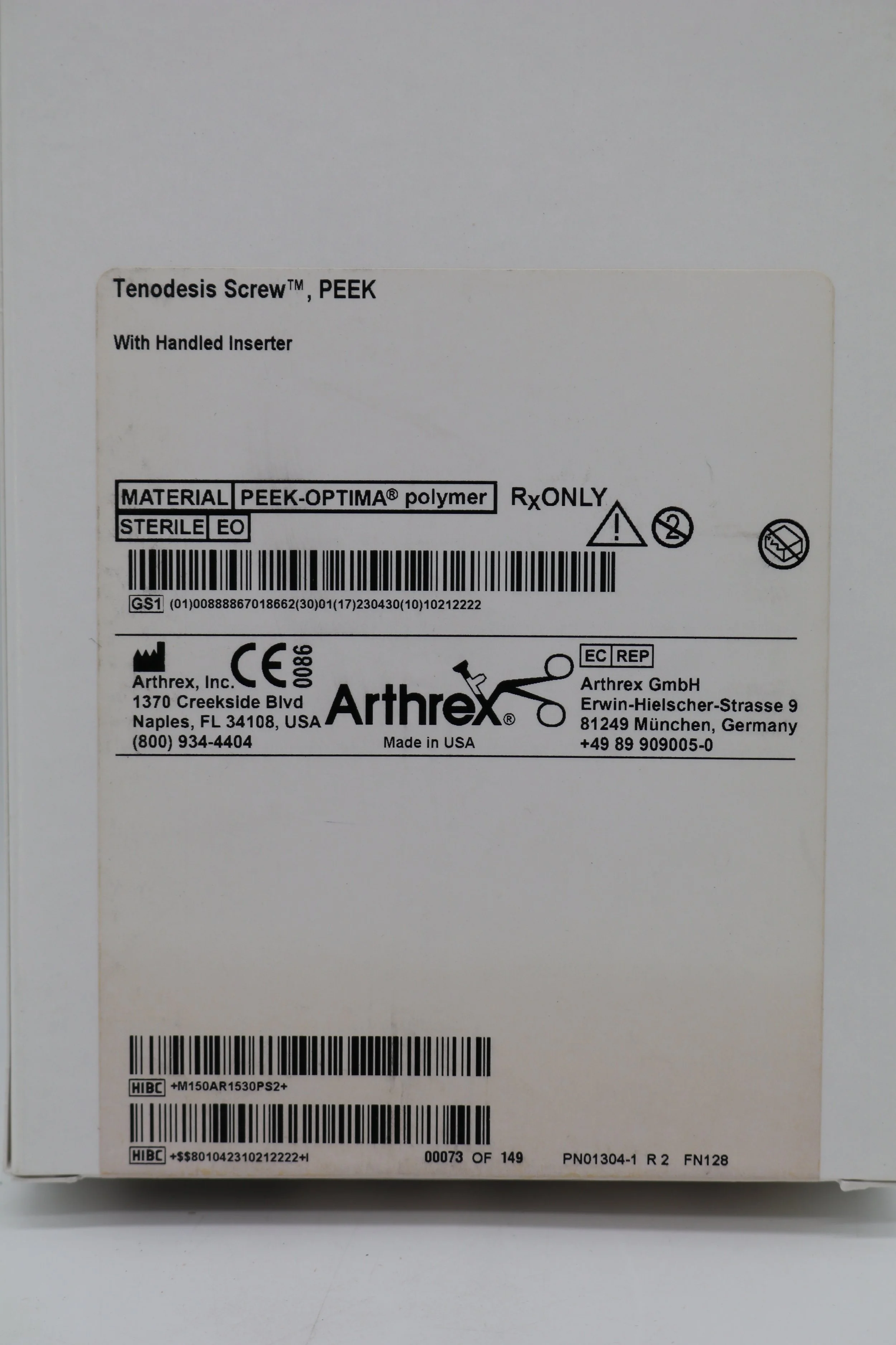Arthrex | AR-1530PS | EXPIRED | EACHES | Tenodesis Screw Peek With Handled Inserter
