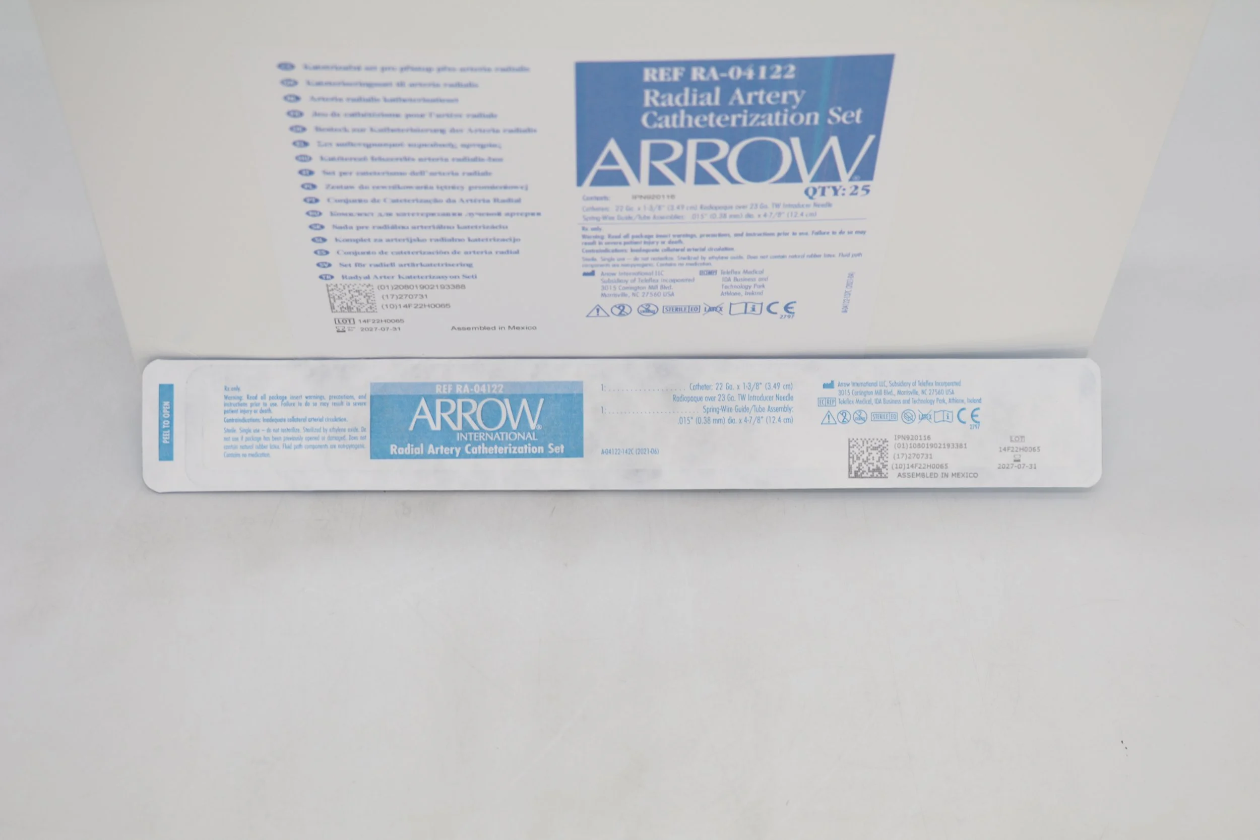 Arrow | RA-04122 | IN-DATE | EACHES | Radial Artery Catheterization Set 22 Ga. x 13/8" (3.49cm)