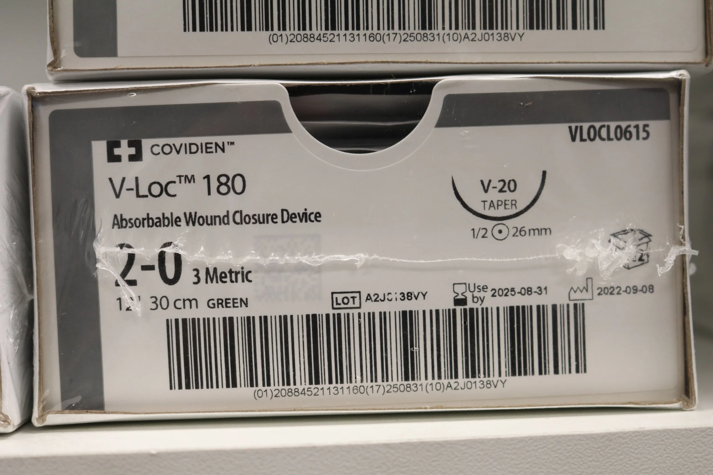 COVIDIEN | VLOC0615 | PACK of 12/pc | V-LOC 180 Absorbable Wound Closure Device 2-0 3 Metric 60" 150cm GREEN