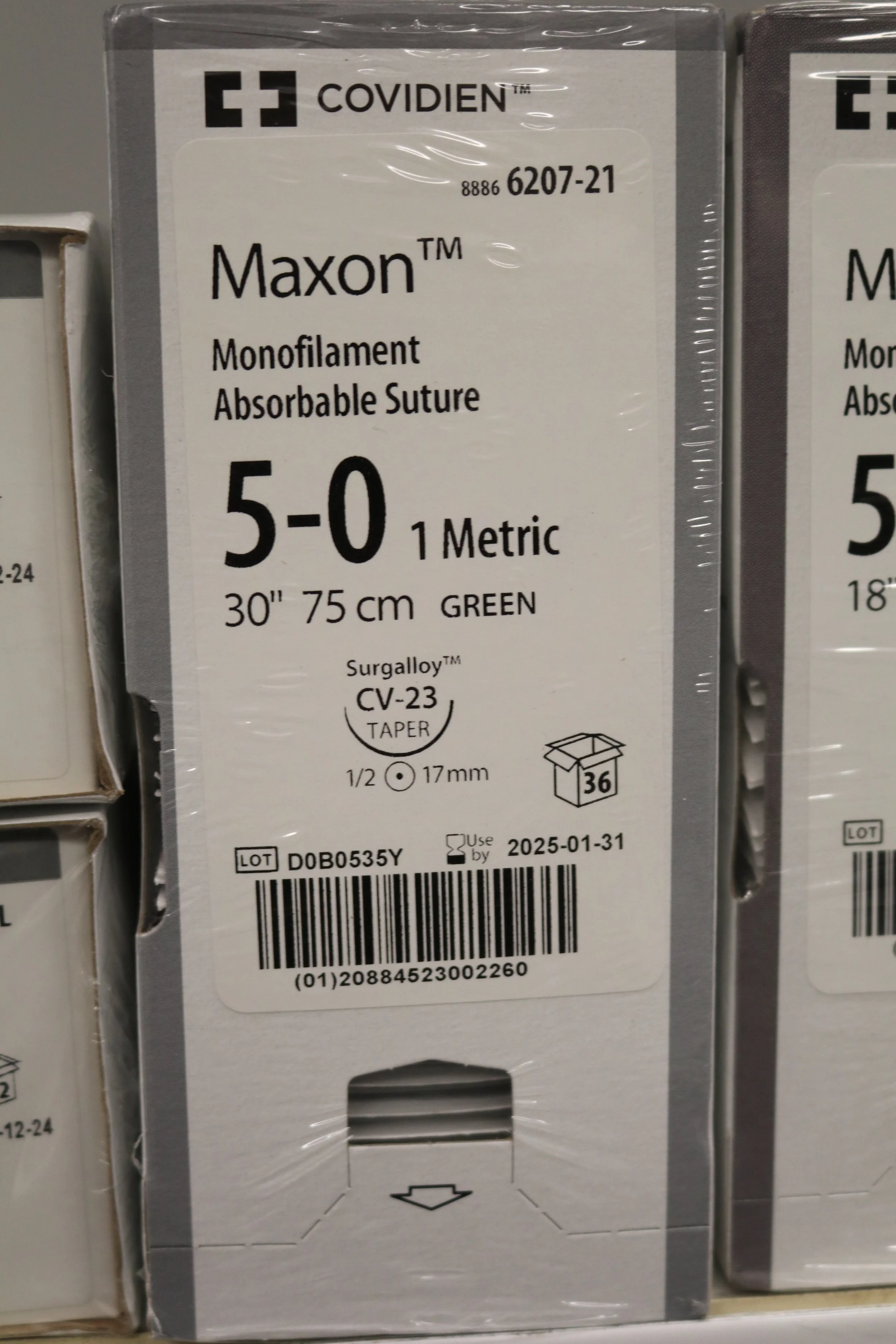 COVIDIEN | 6207-21 | PACK of 12/pc | V-LOC 180 Absorbable Wound Closure Device 5-0 1 Metric 60" 150cm GREEN