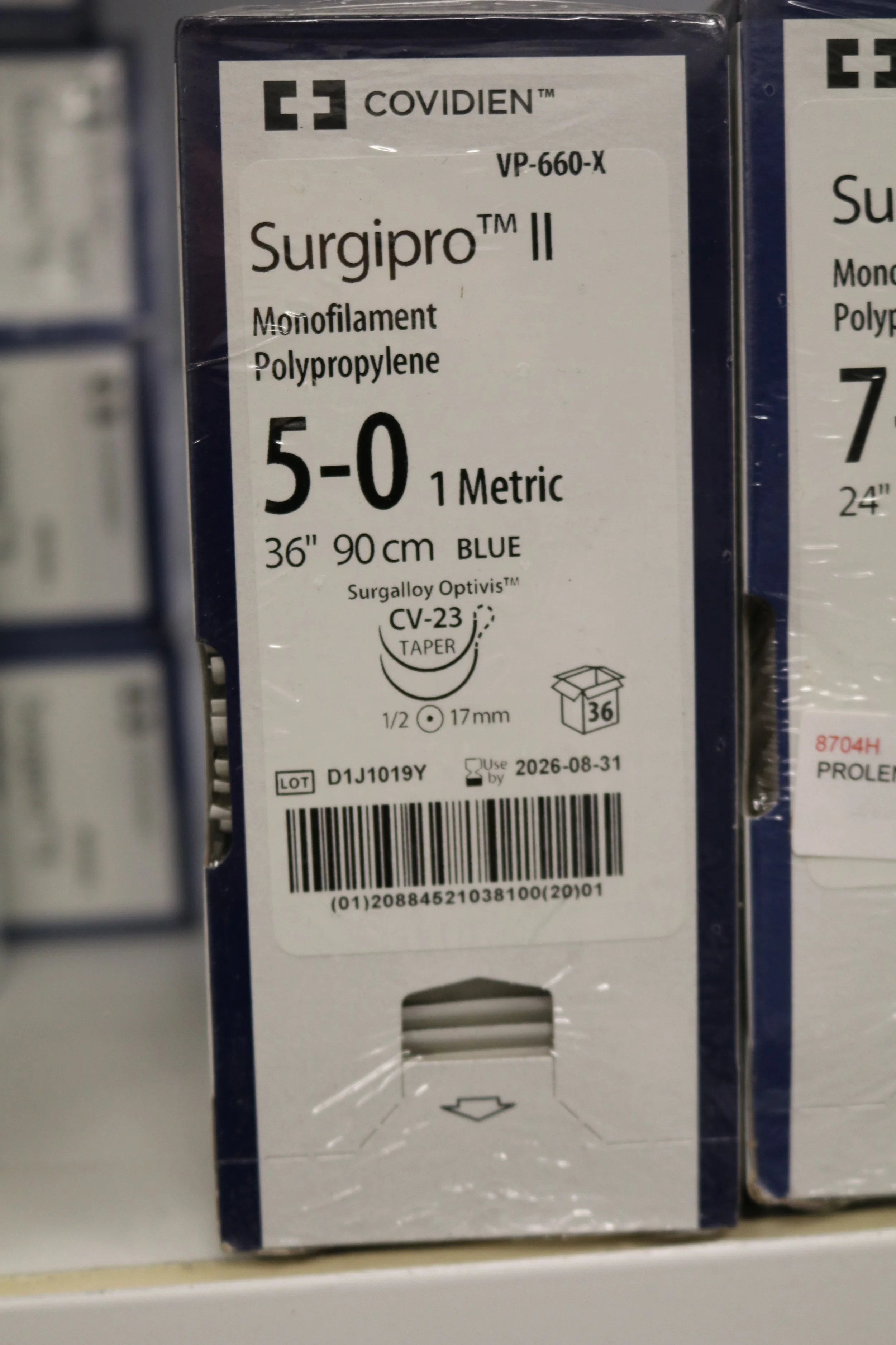 COVIDIEN | VP-660-X | PACK of 36/pc | Surgipro II Monofilament Polypropylene 5-0 1 Metric 36" 90cm BLUE