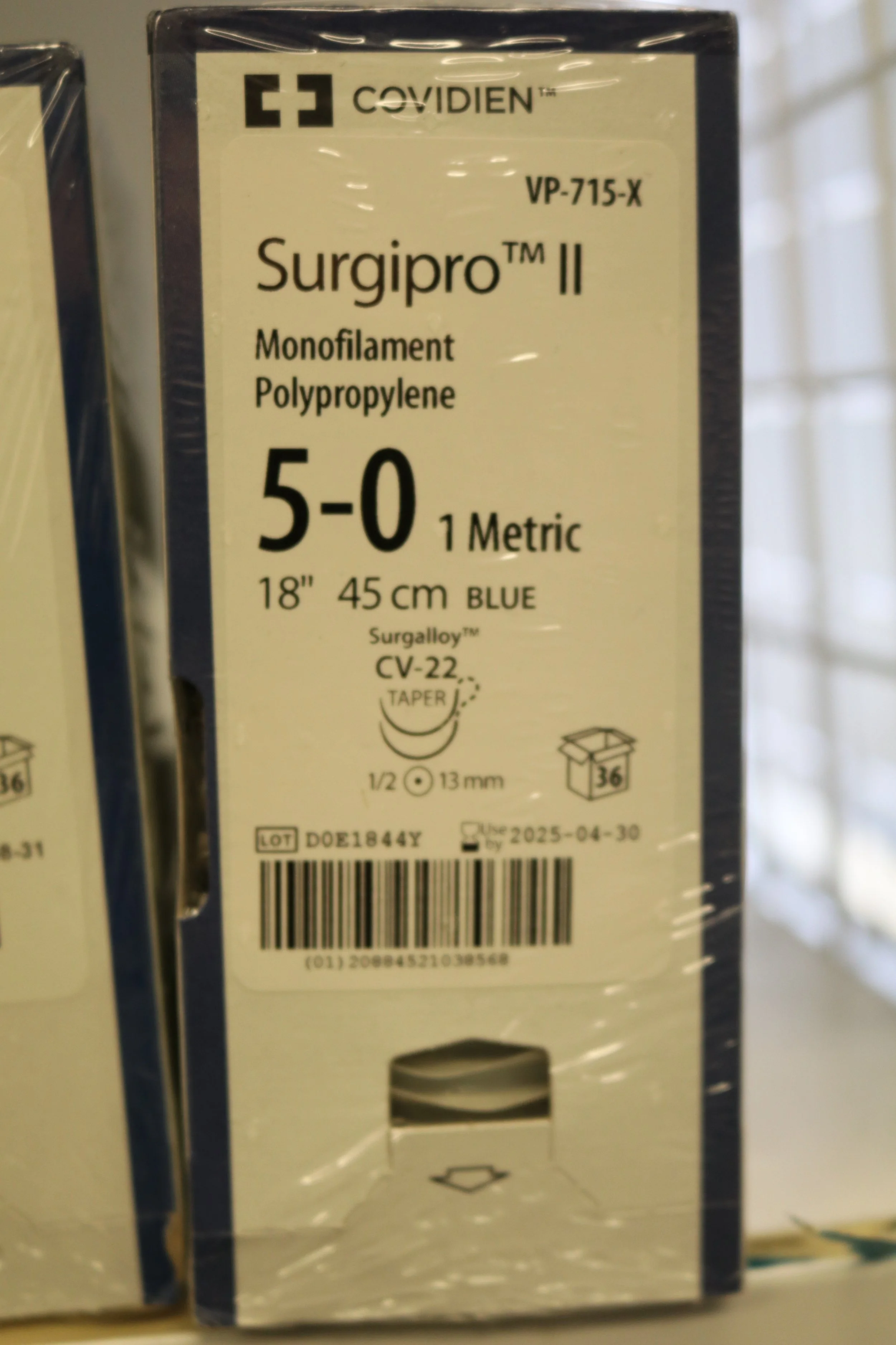 COVIDIEN | VP-715-X | PACK of 36/pc | Surgipro II Monofilament Polypropylene 5-0 1 Metric 18" 45cm BLUE