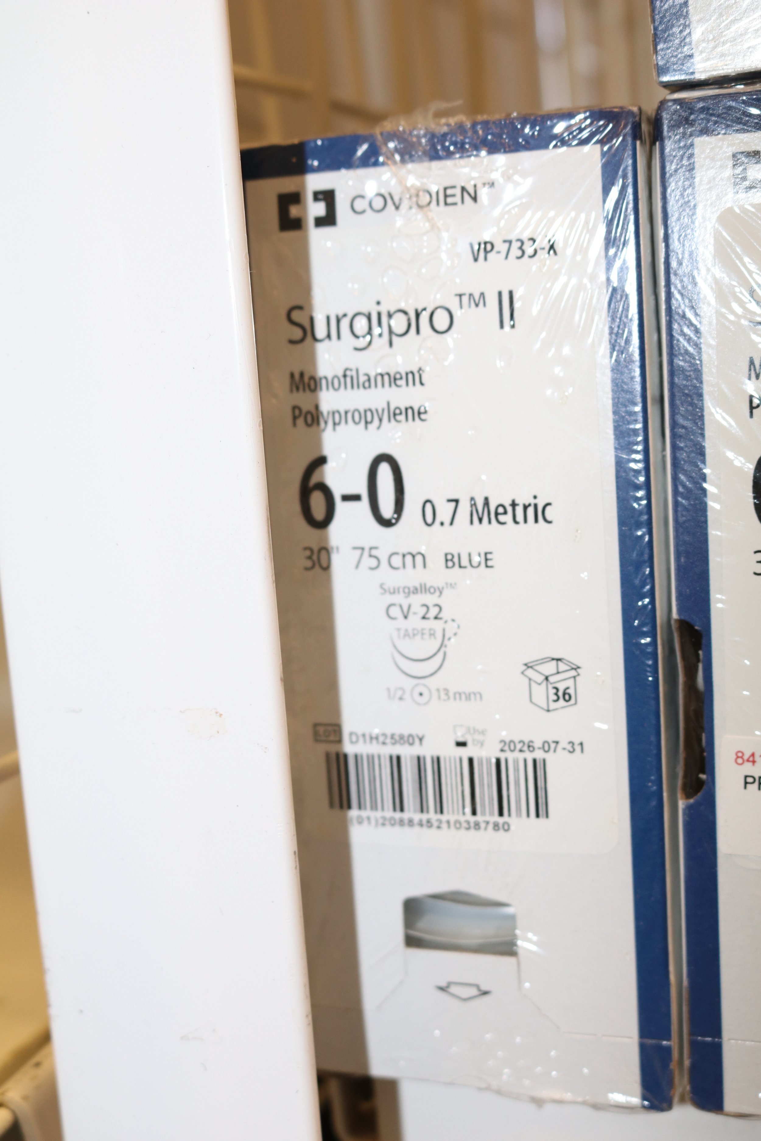 COVIDIEN | VP-733-X | PACK of 36/pc | Surgipro II Monofilament Polypropylene 6-0 0.7 Metric 30" 75cm BLUE