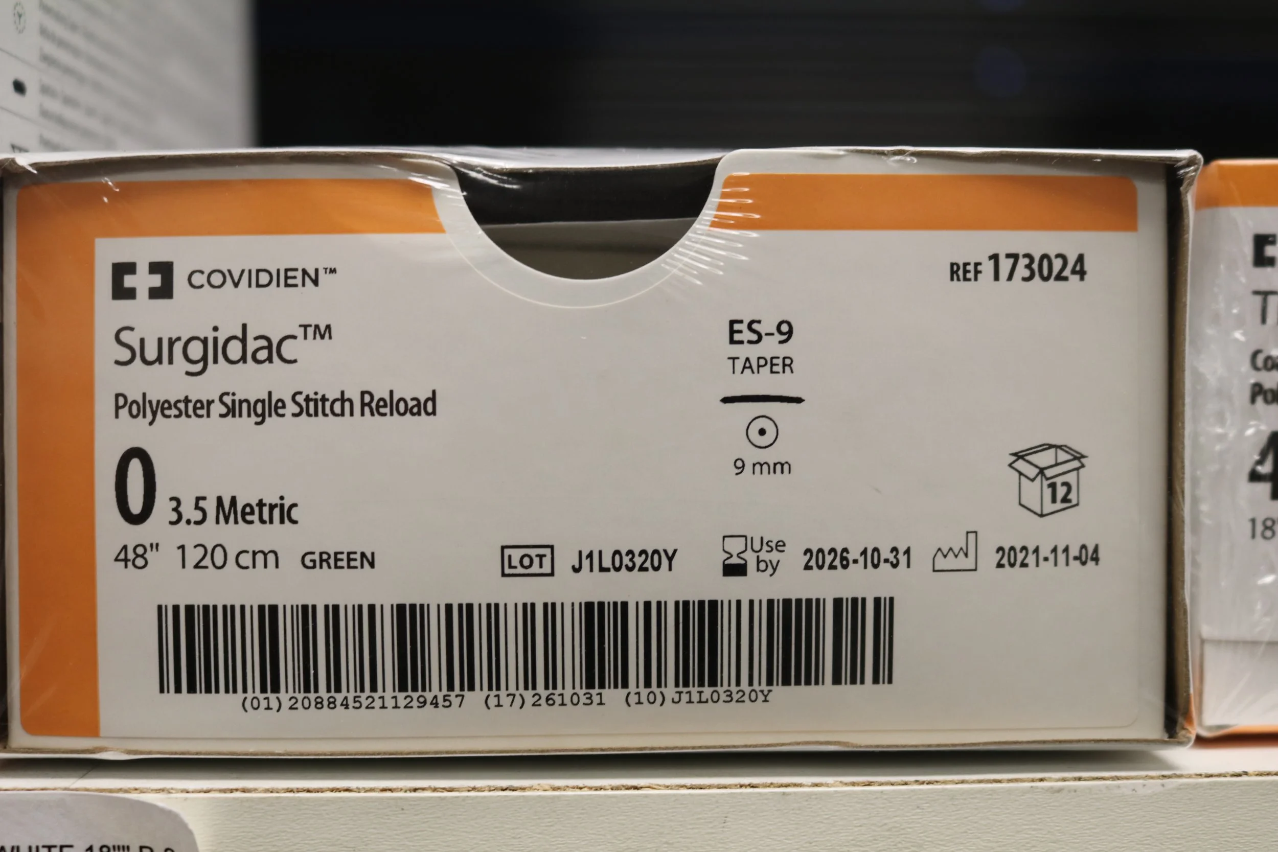 COVIDIEN | 173024 | PACK of 12/pc | Ti-Cron Coated Braided Polyester 0 3.5 Metric 48" 120cm GREEN