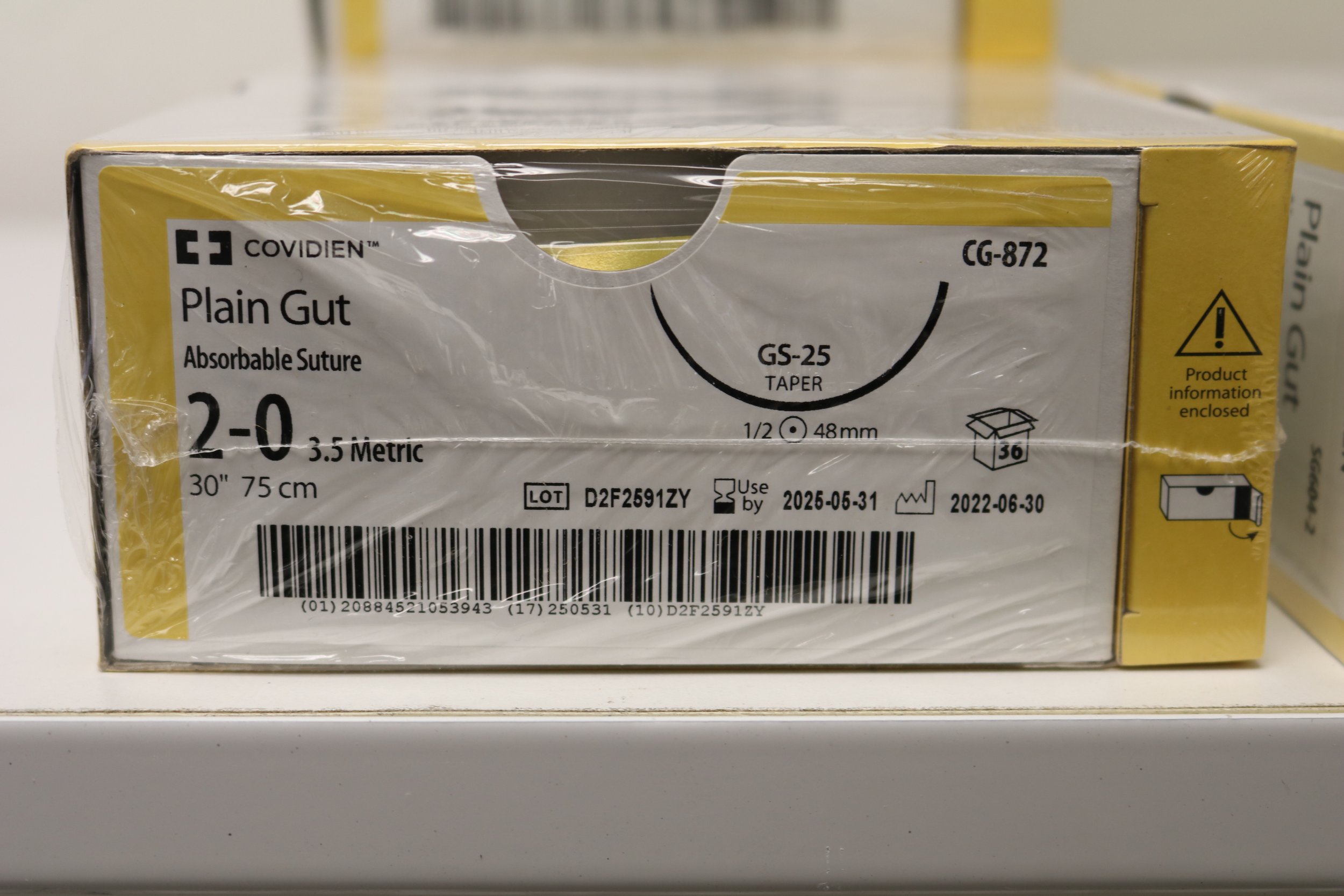 COVIDIEN | CG-872 | PACK of 36/pc | Plain Gut Absorbable Suture 2-0 3.5 Metric 30" 75cm