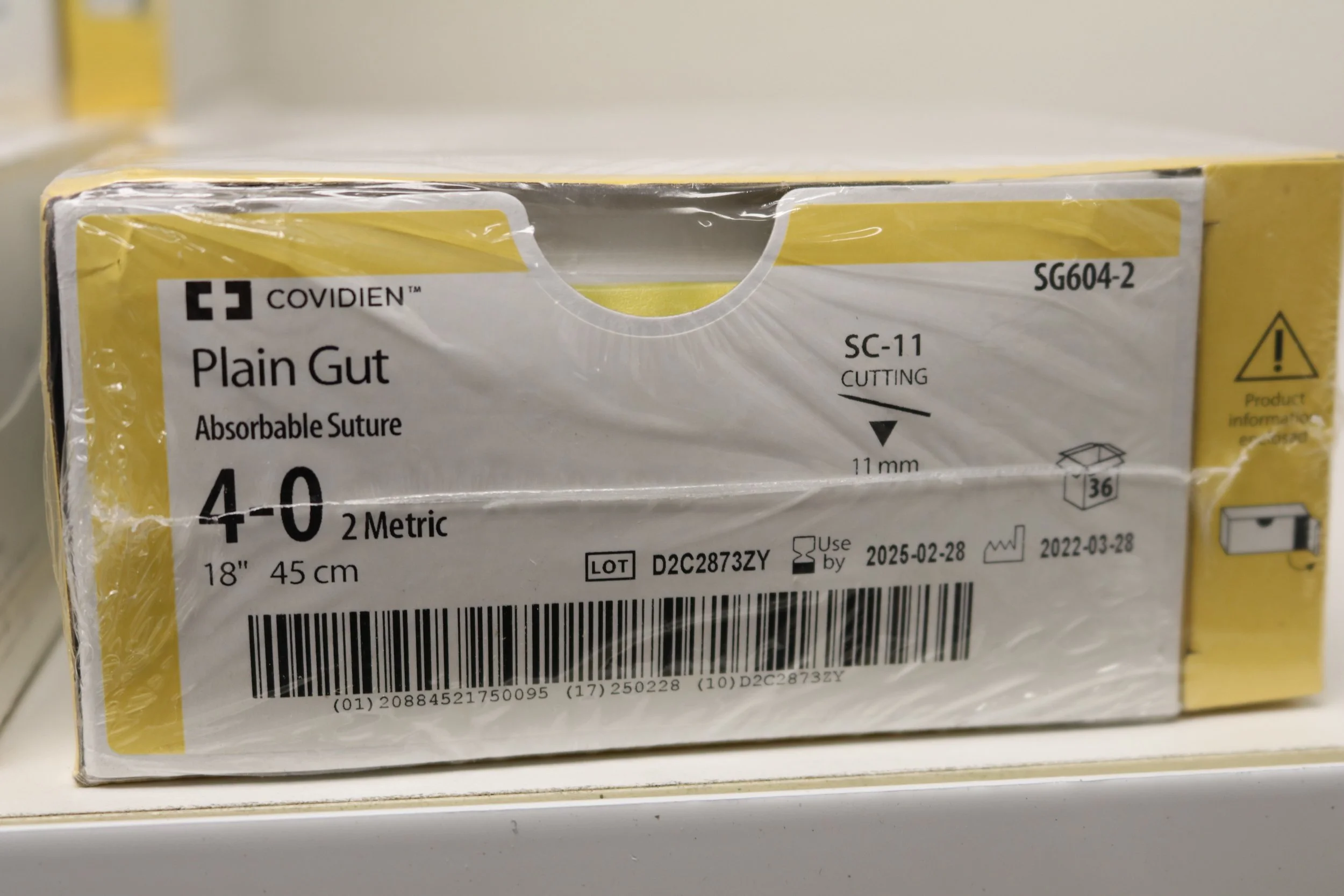 COVIDIEN | SG604-2 | PACK of 36/pc | Plain Gut Absorbable Suture 4-0 2 Metric 18" 45cm