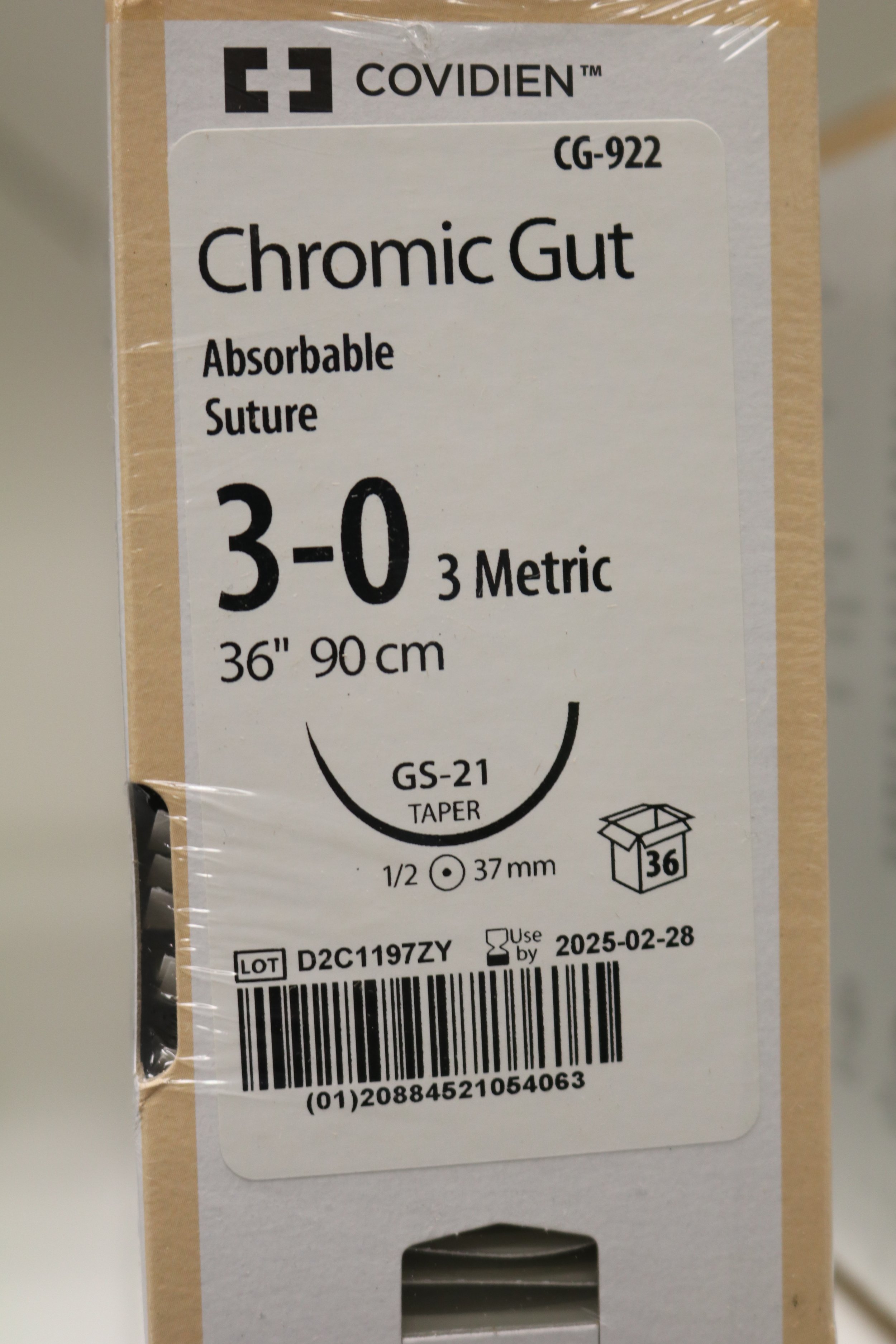 COVIDIEN | CG-922 | PACK of 36/pc | Chronic Gut Absorbable Suture 2 6 Metric 30" 75cm