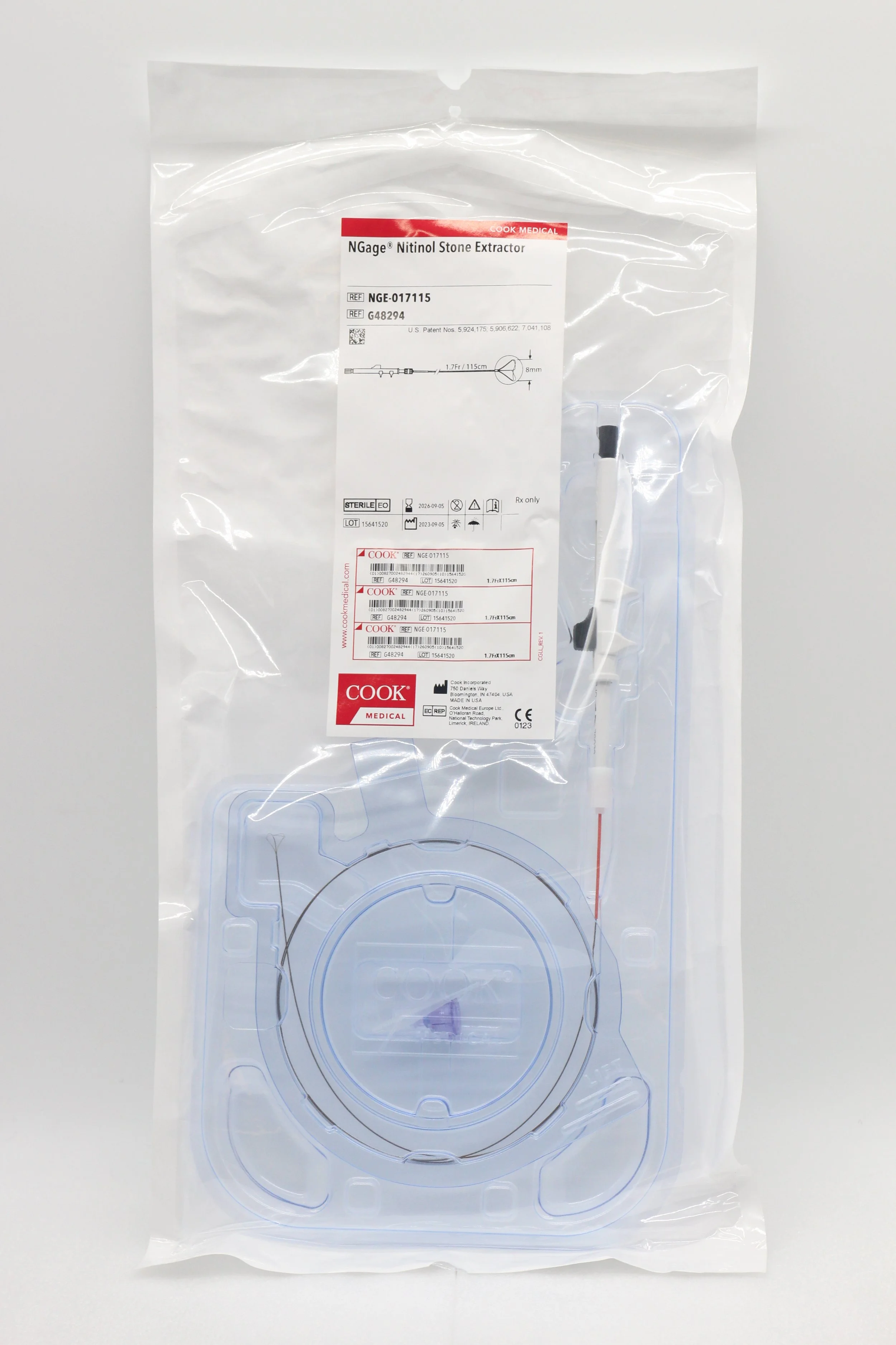 Cook Medical | G48294 | In Date | Eaches | NGE-017115 COOK MEDICAL Nitinol Stone Extractor 1.7fr 115 cm 8mm