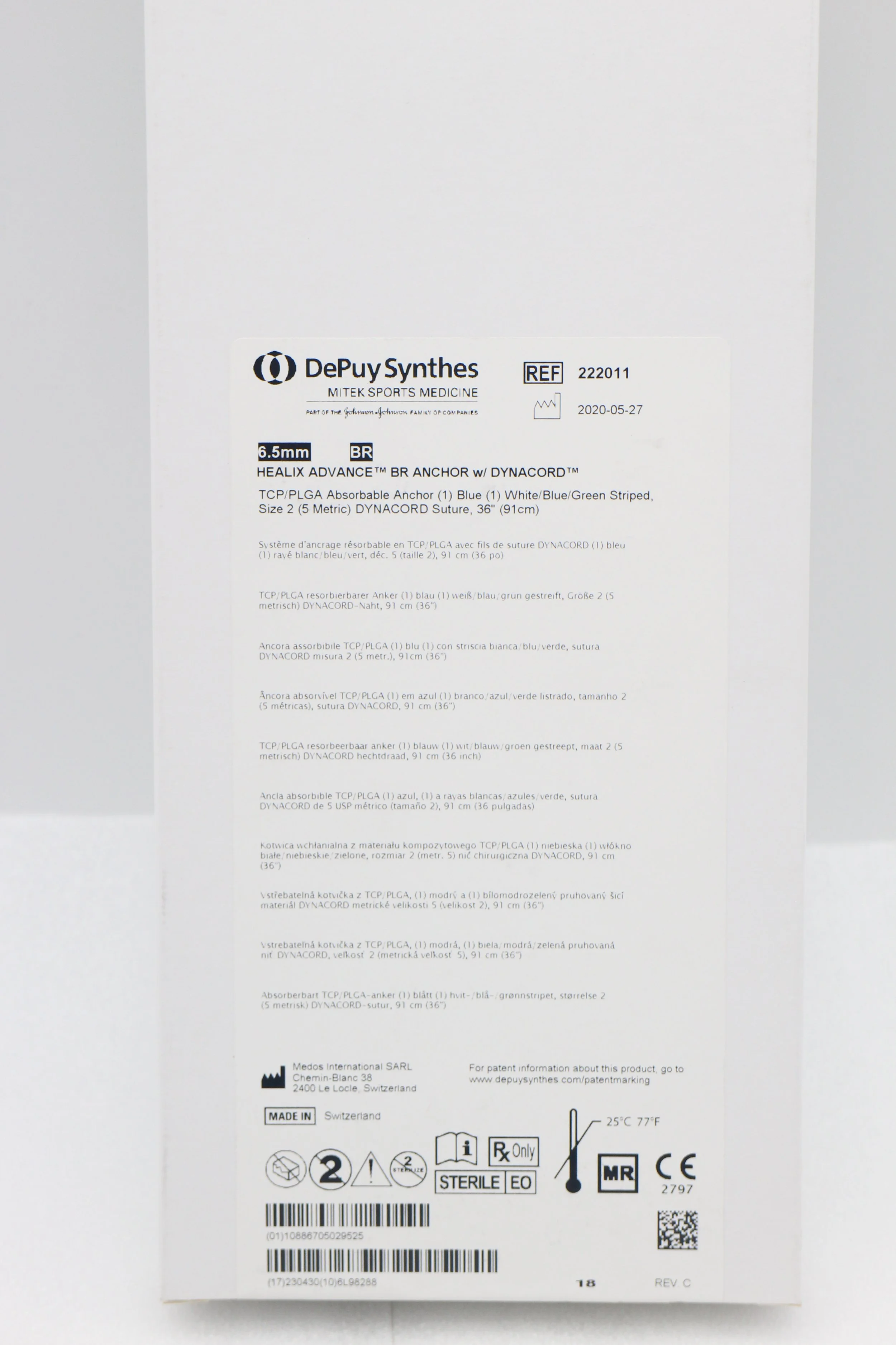 DePuy Synthes | 222011 | EXPIRED | EACHES | Healix Advance BR Anchor with DYNACORD