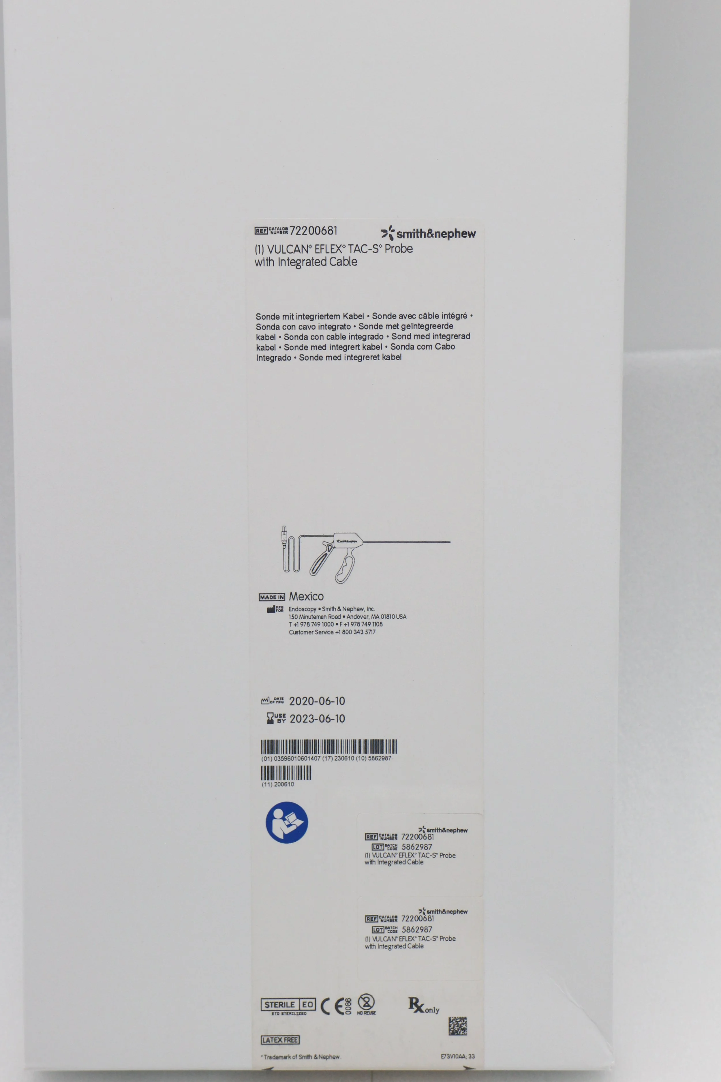 Smith & Nephew | 72200681 | EXPIRED | VULCAN EFLEX TAC-S Probe with Integrated Cable
