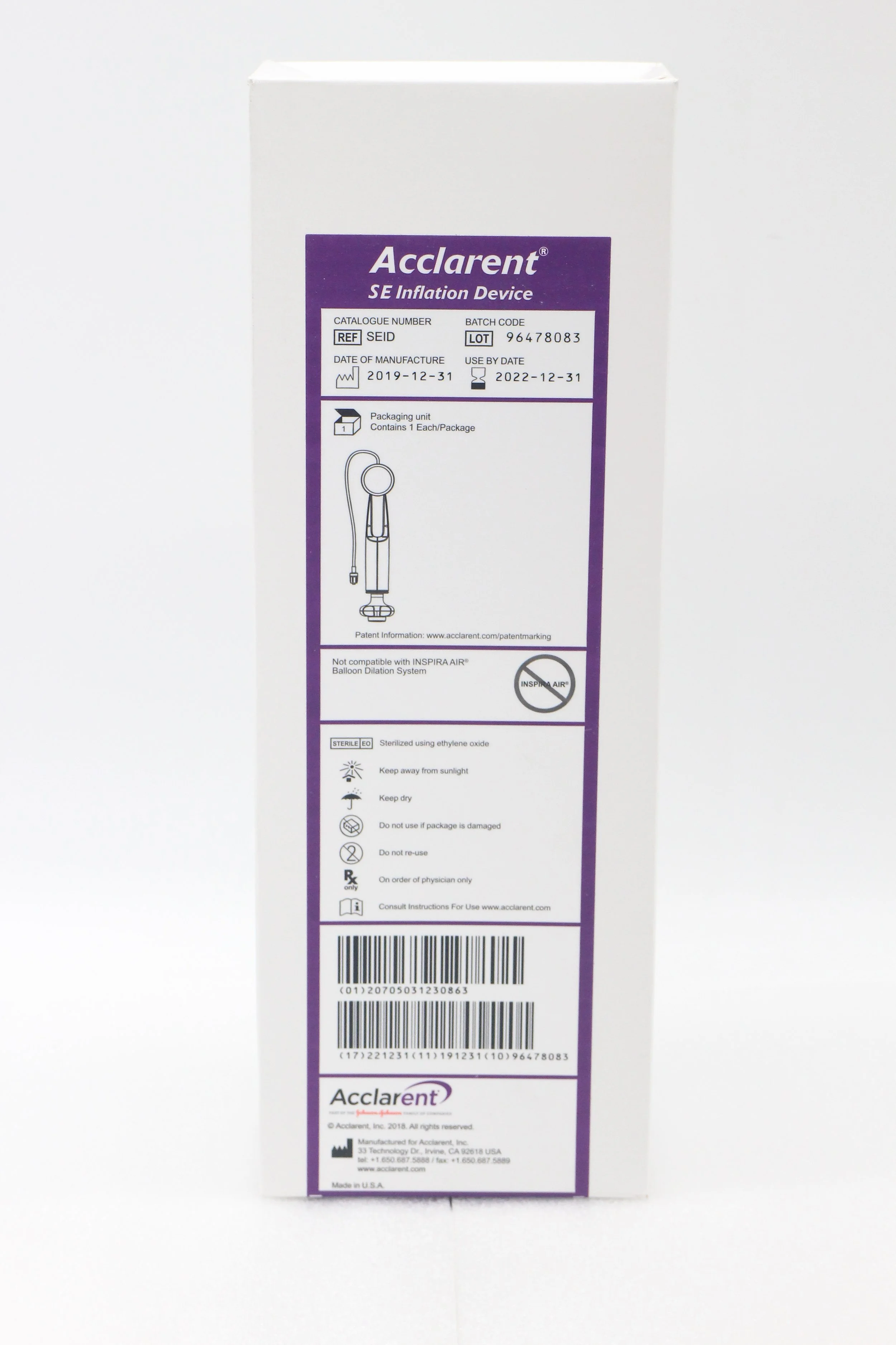 Acclarent | SEID | SHORT DATE | EACHES | SE Inflation Device