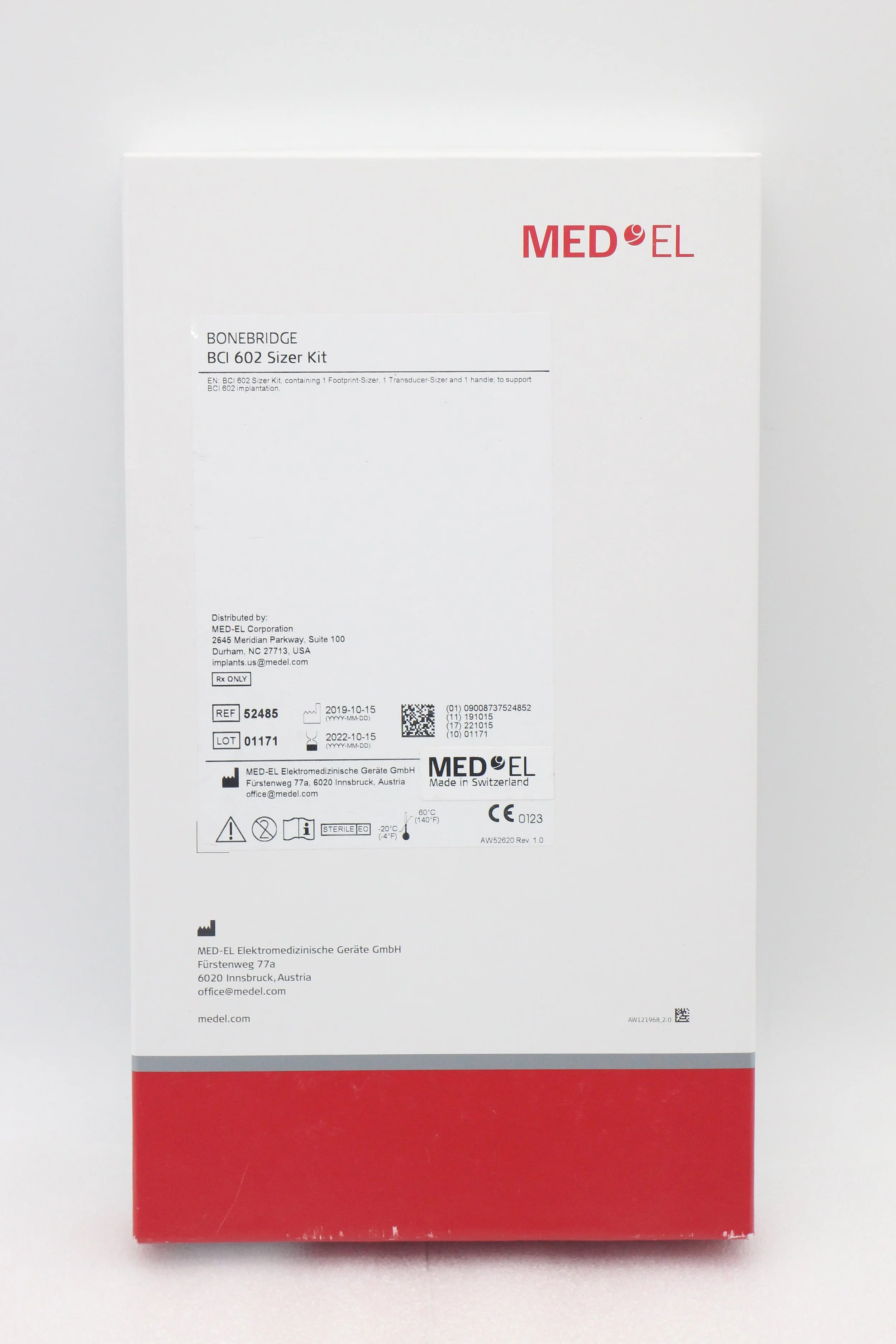 MED-EL | 52485 | BOX OF 1 | EXPIRED | BONEBRIDGE BCI 602 SIZER KIT