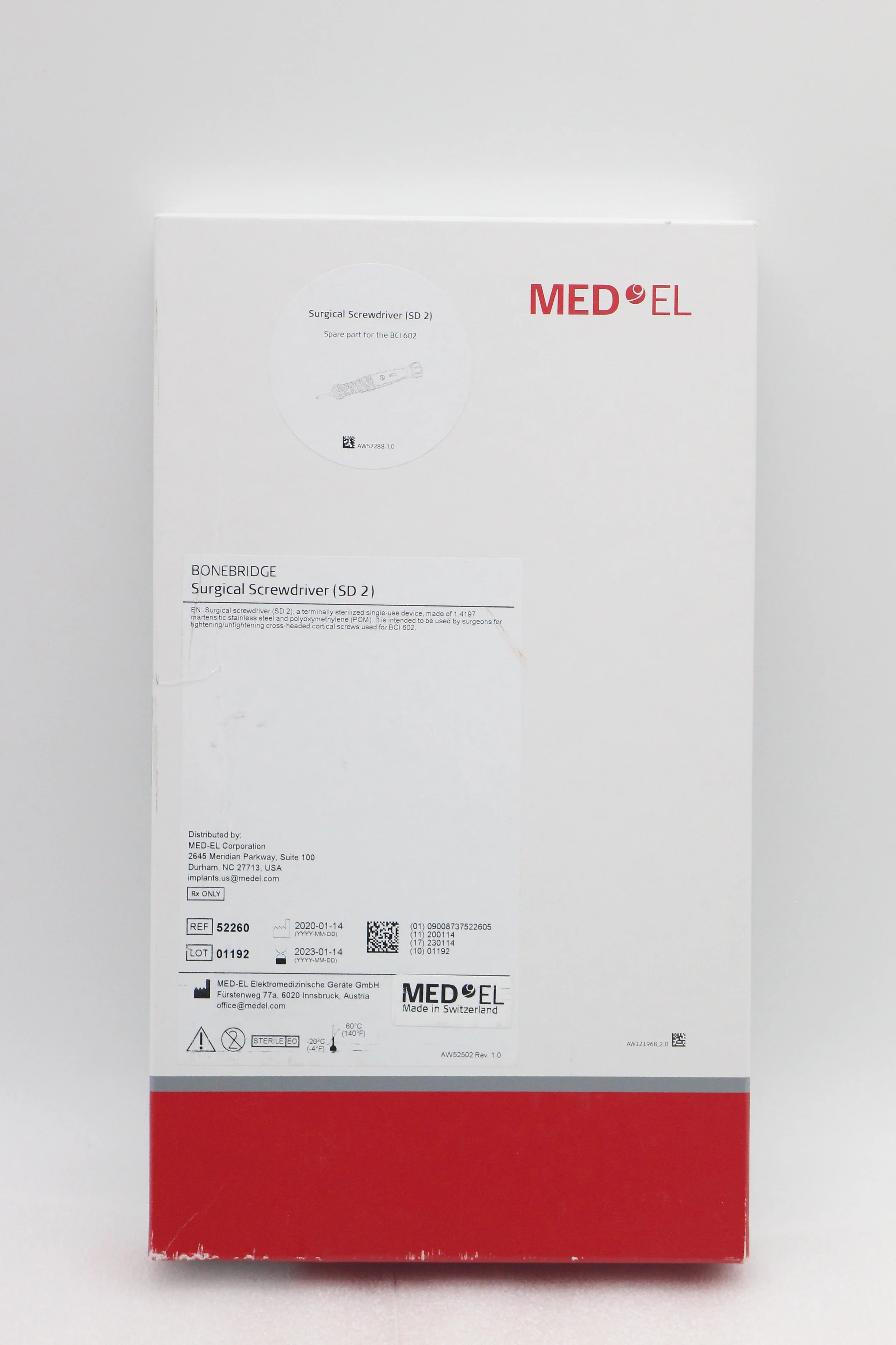 MED-EL | 52260 | BOX OF 1 | EXPIRED | BONEBRIDGE Surgical Screwdriver (SD 2)