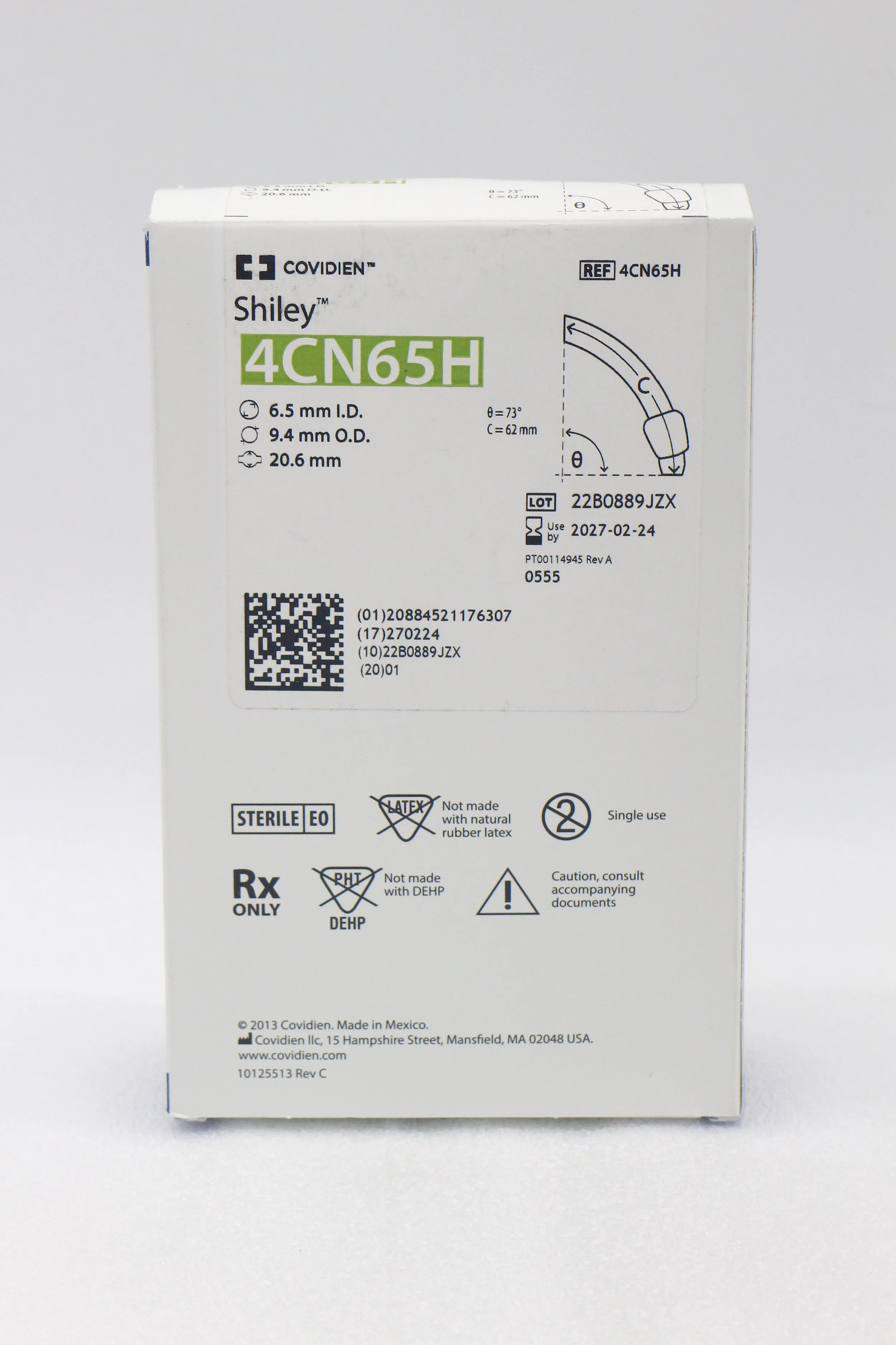 Covidien | 4CN65H | IN-DATE | EACHES | Shiley Adult Flexible Tracheostomy Tube with TaperGuard Cuff Disposable Inner Cannula