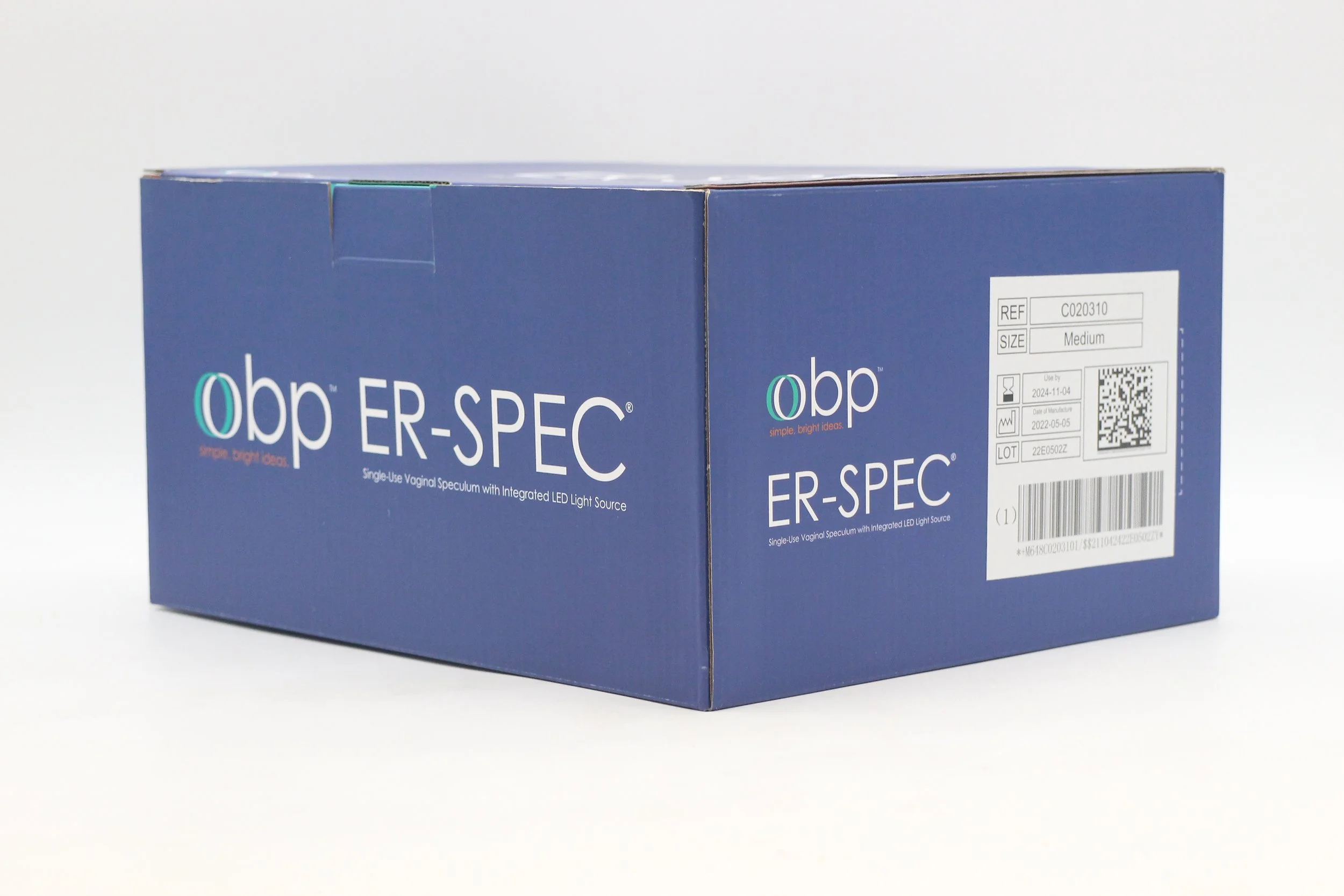 OBP | C020310 | Box of 12 | ER-SPEC Single-Use Vaginal Speculum with Integrated LED Light Source