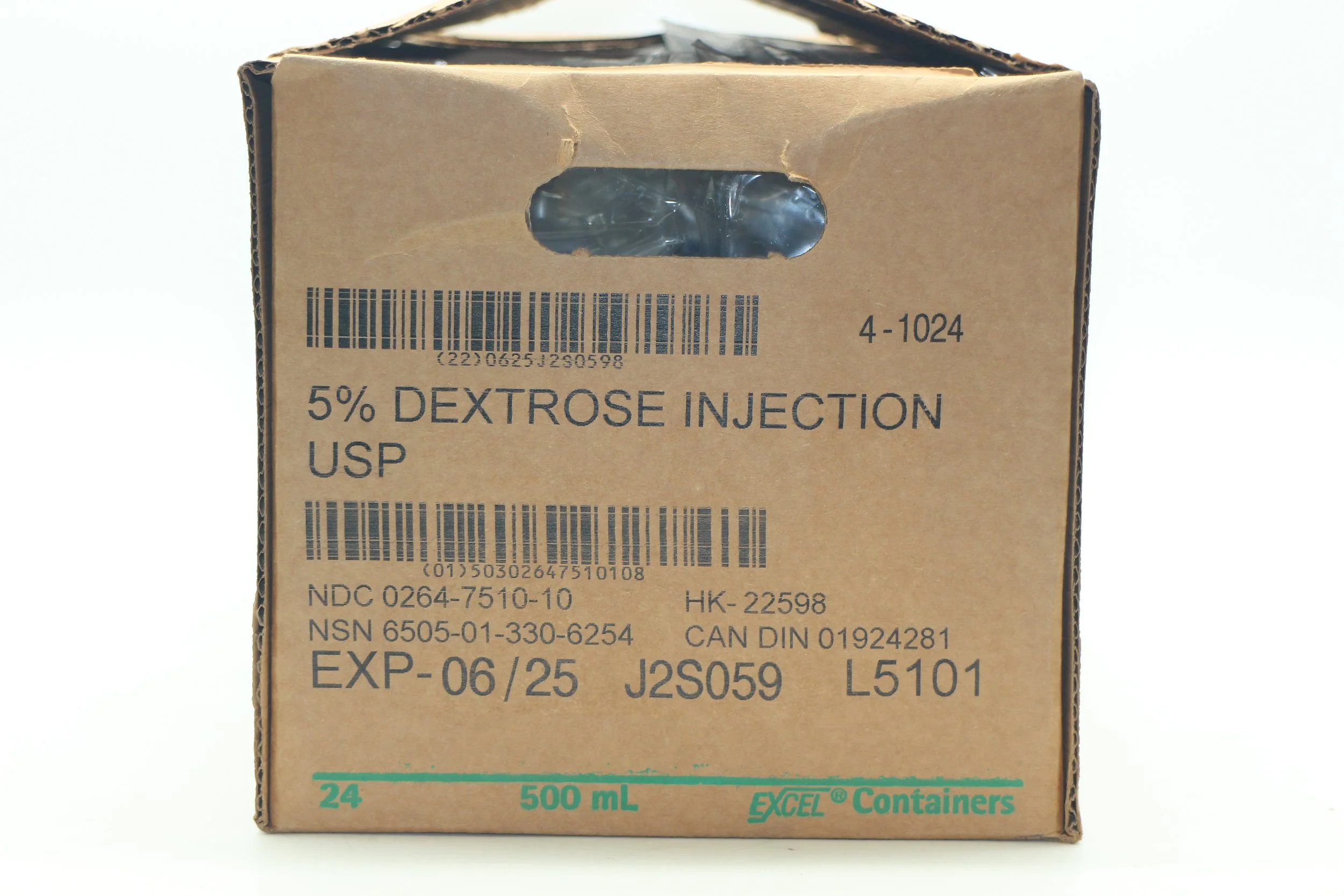 B Braun | L5101 | SHORTDATE | Box of 24 | 5% Dextrose Injection USP 500mL