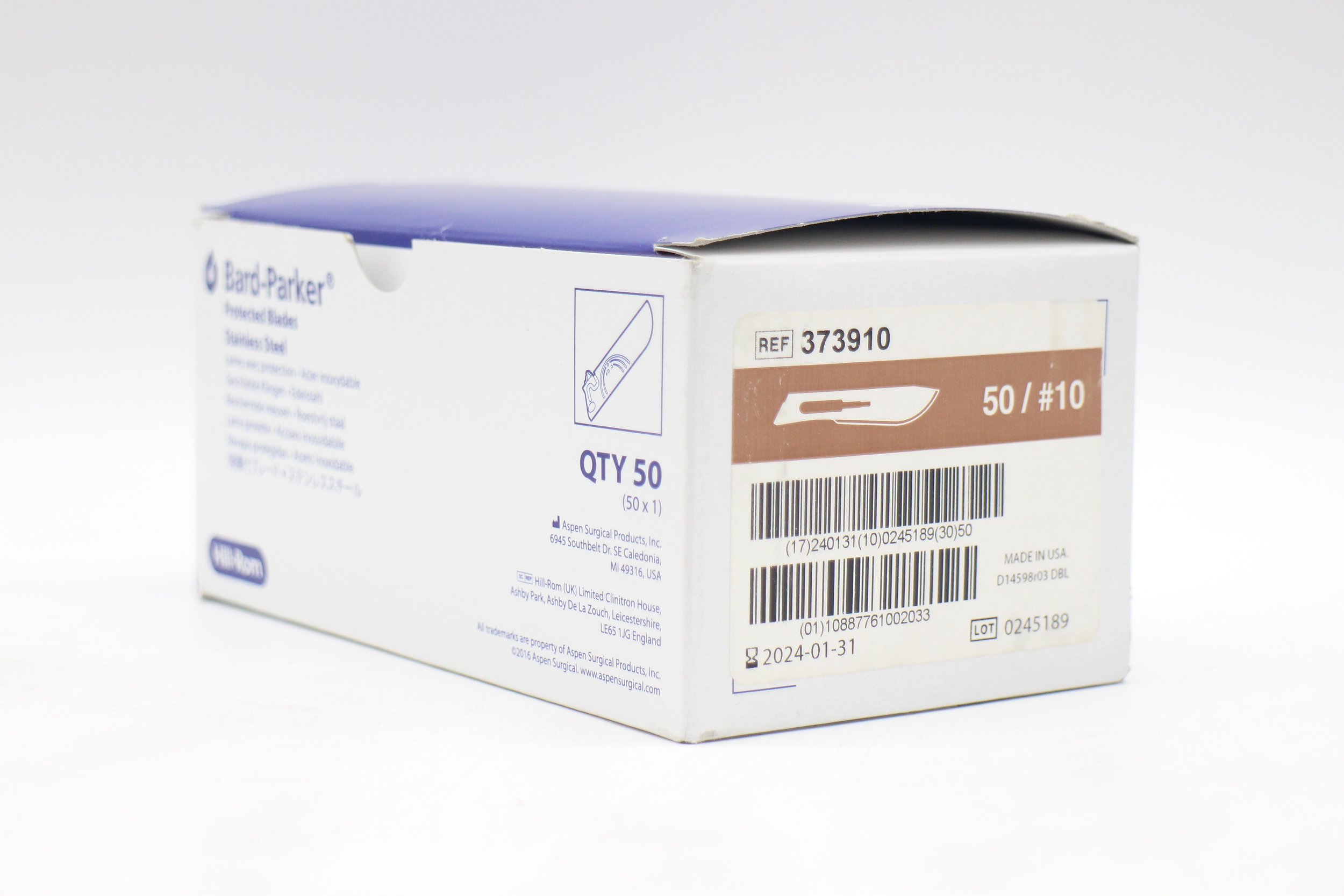 Bard-Parker | 373910 | EXPIRED | Box of 50 | #10 Protected Blade Stainless Steel