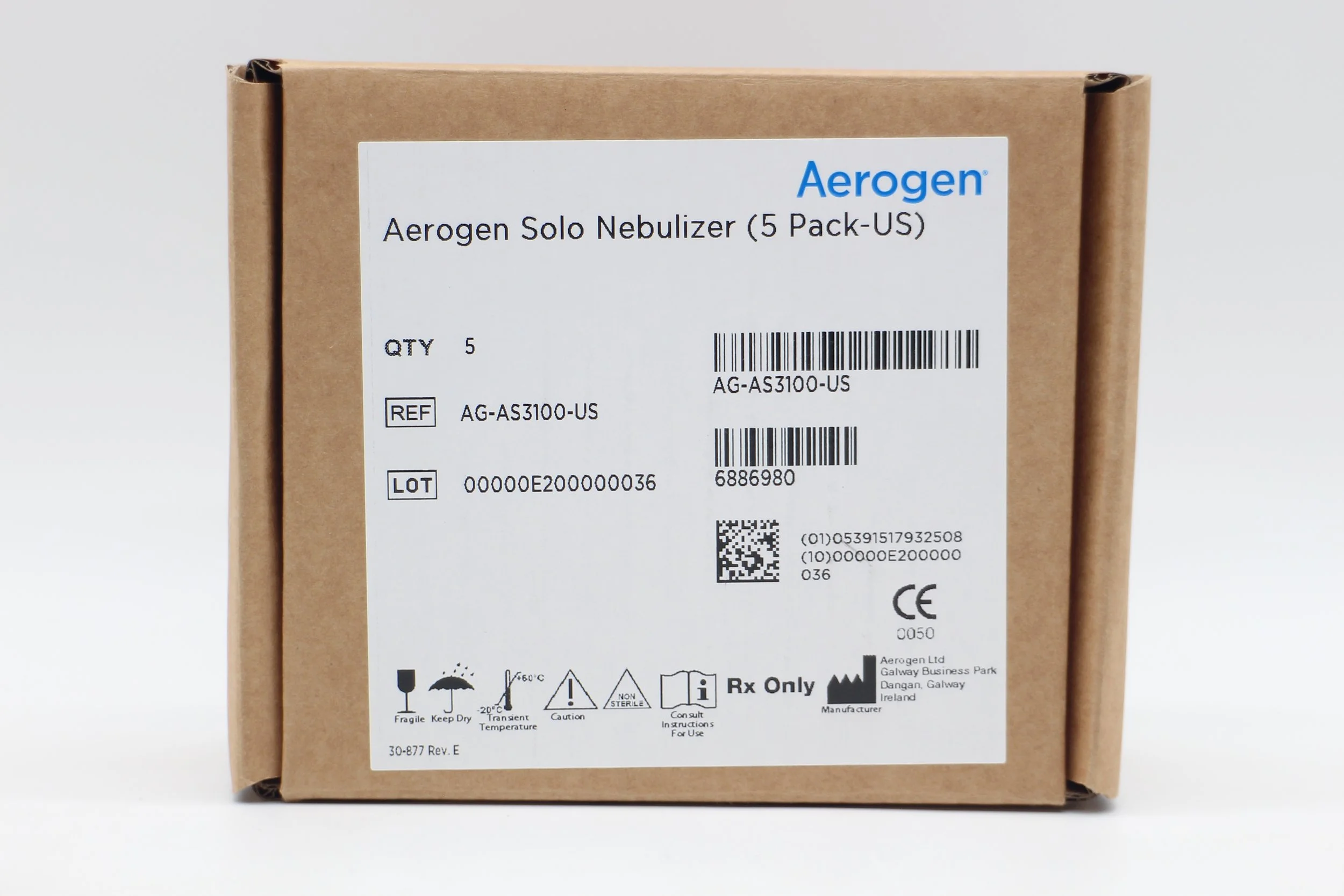 Aerogen | AG-AS3100-US | NO DATE |  Box of 5 | Solo Nebulizer