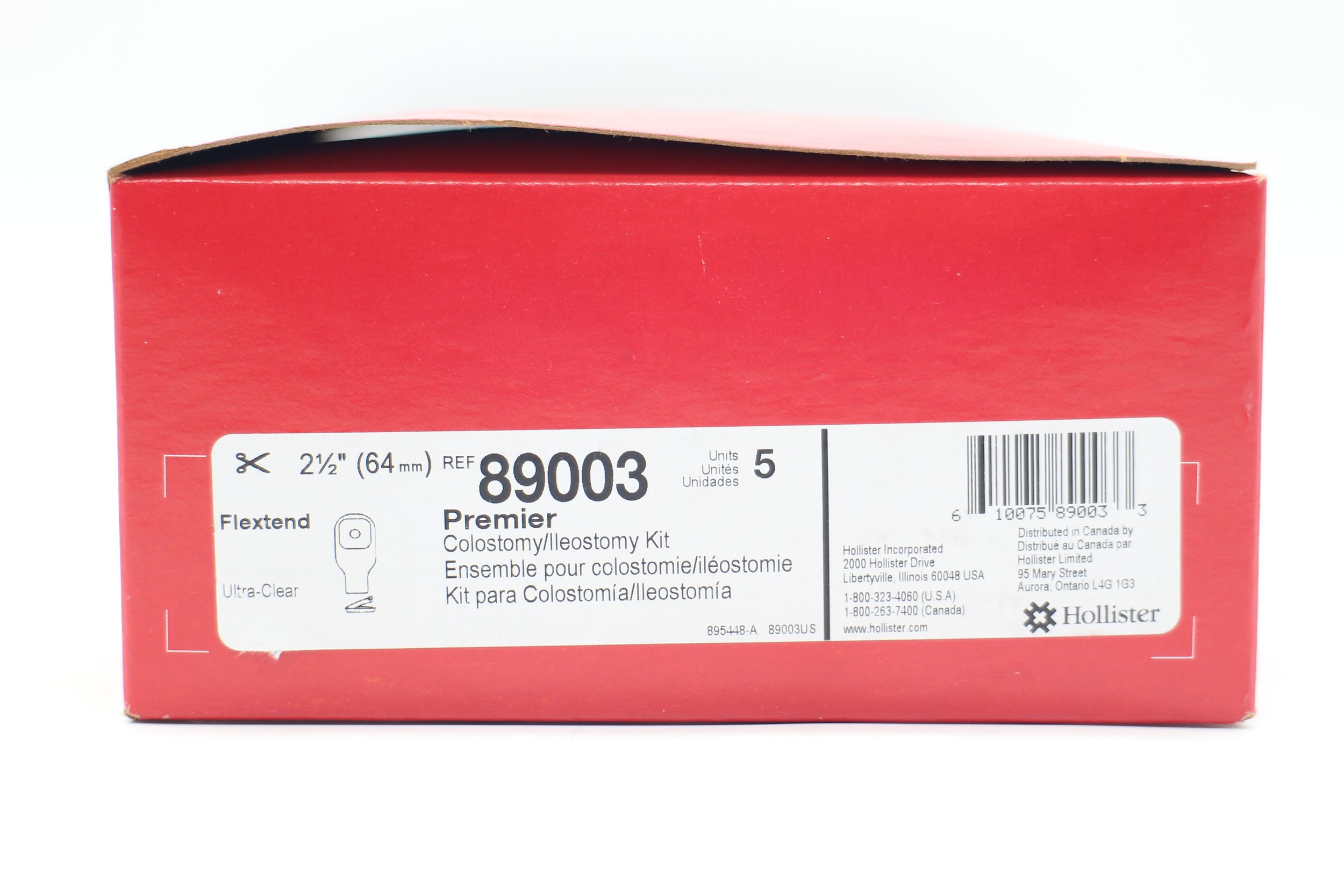 Hollister | 89003 | Box of 5 | Premier Colostomy/Ileostomy Kit Flextend Ultra-Clear