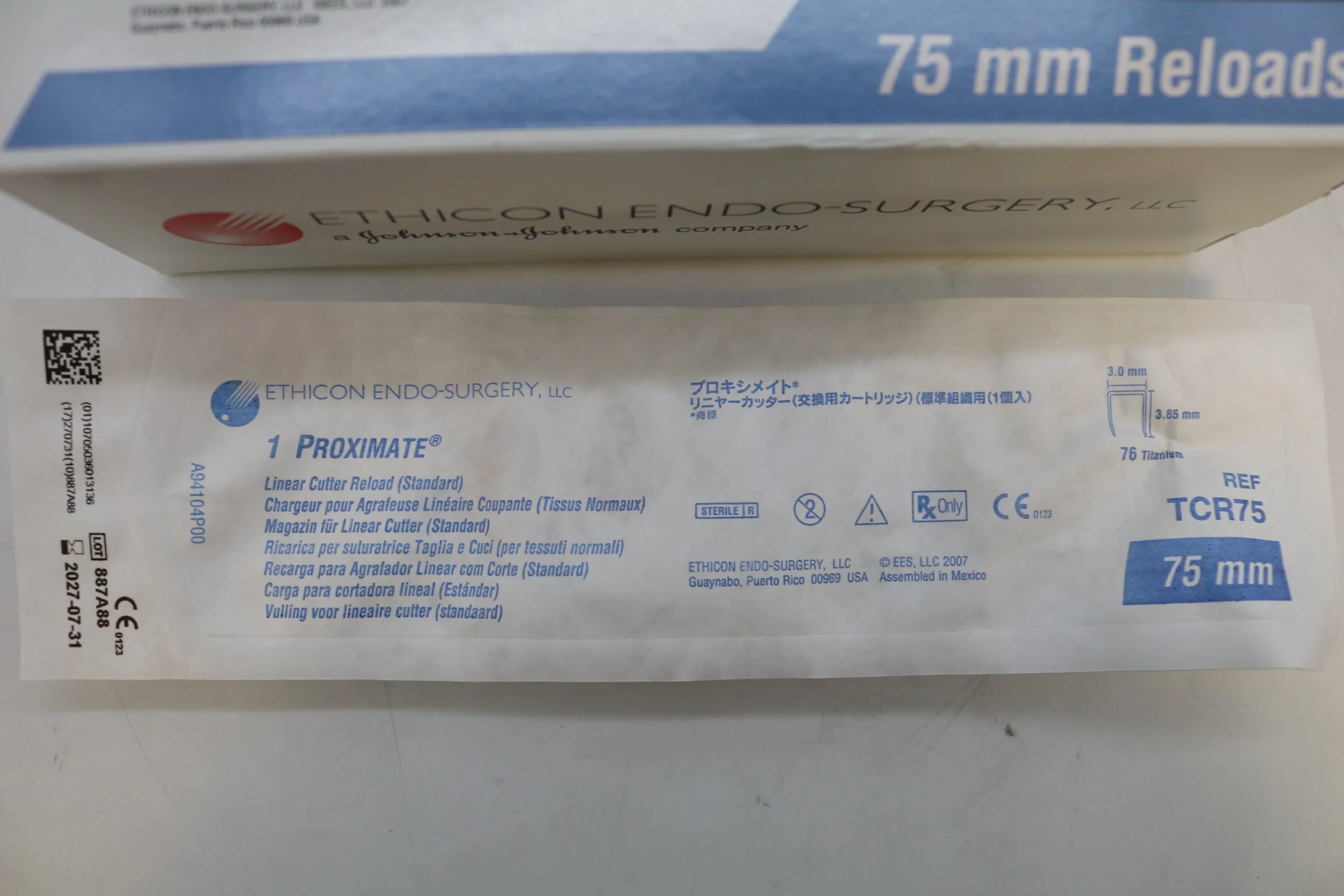 Ethicon | TCR75 | INDATE | EACHES | Linear Cutter Reloads Standard 75mm Reloads