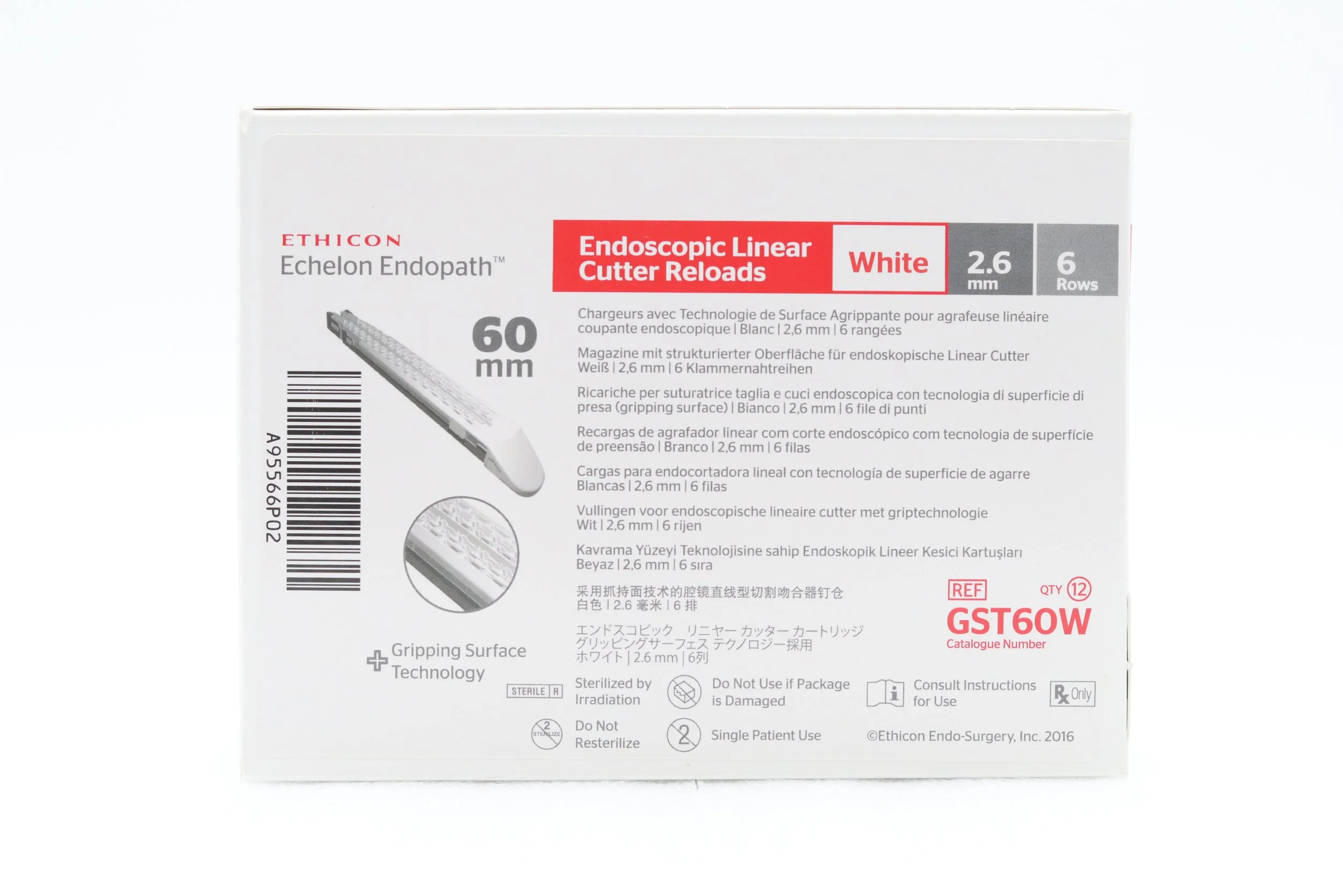 Ethicon | GST60W | EXPIRED | EACHES | Endoscopic Linear Cutter Reloads White 2.6mm 6 Rows