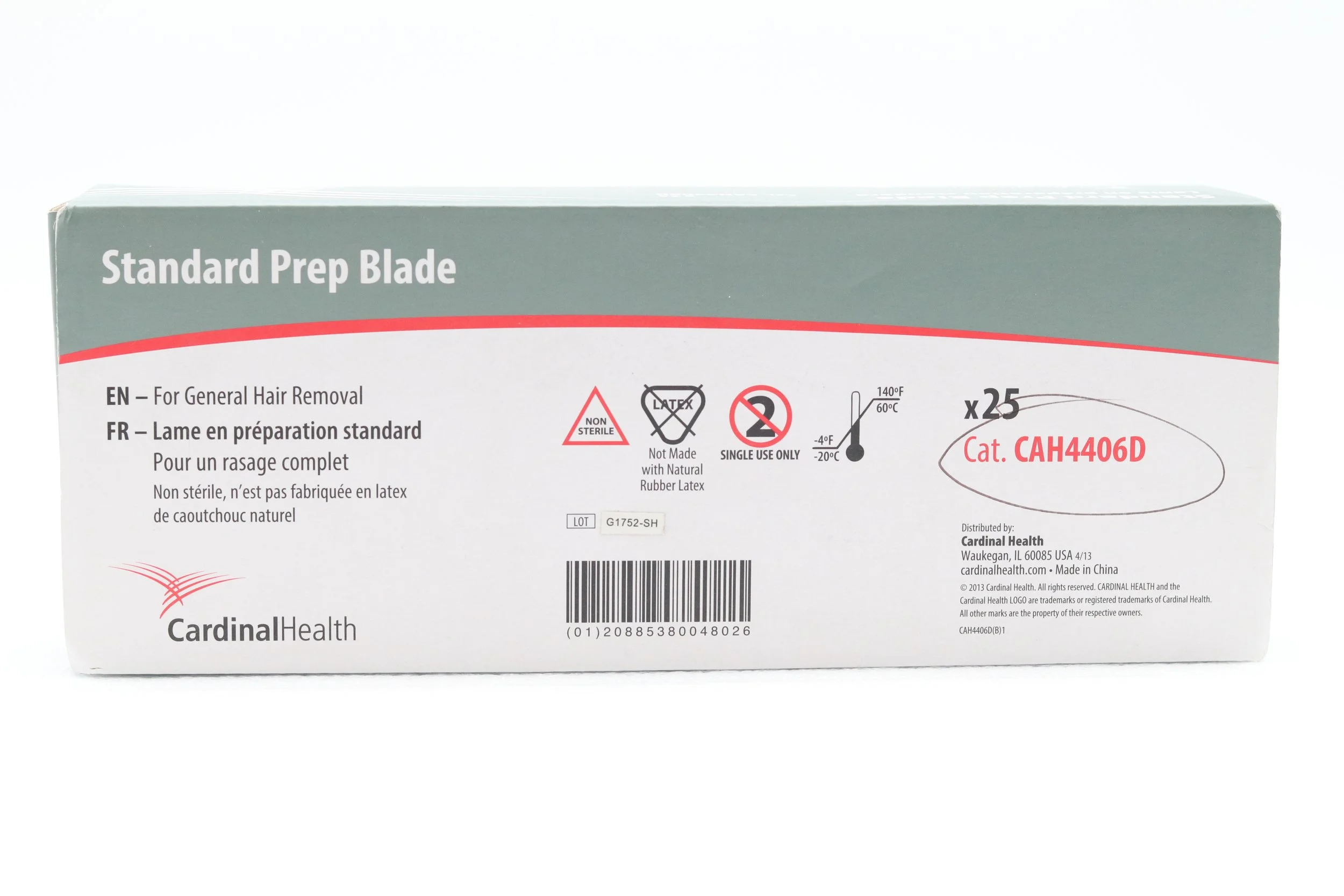 Cardinal Health | CAH4406D | Box of 25 | Standard Prep Blade for General Hair Removal