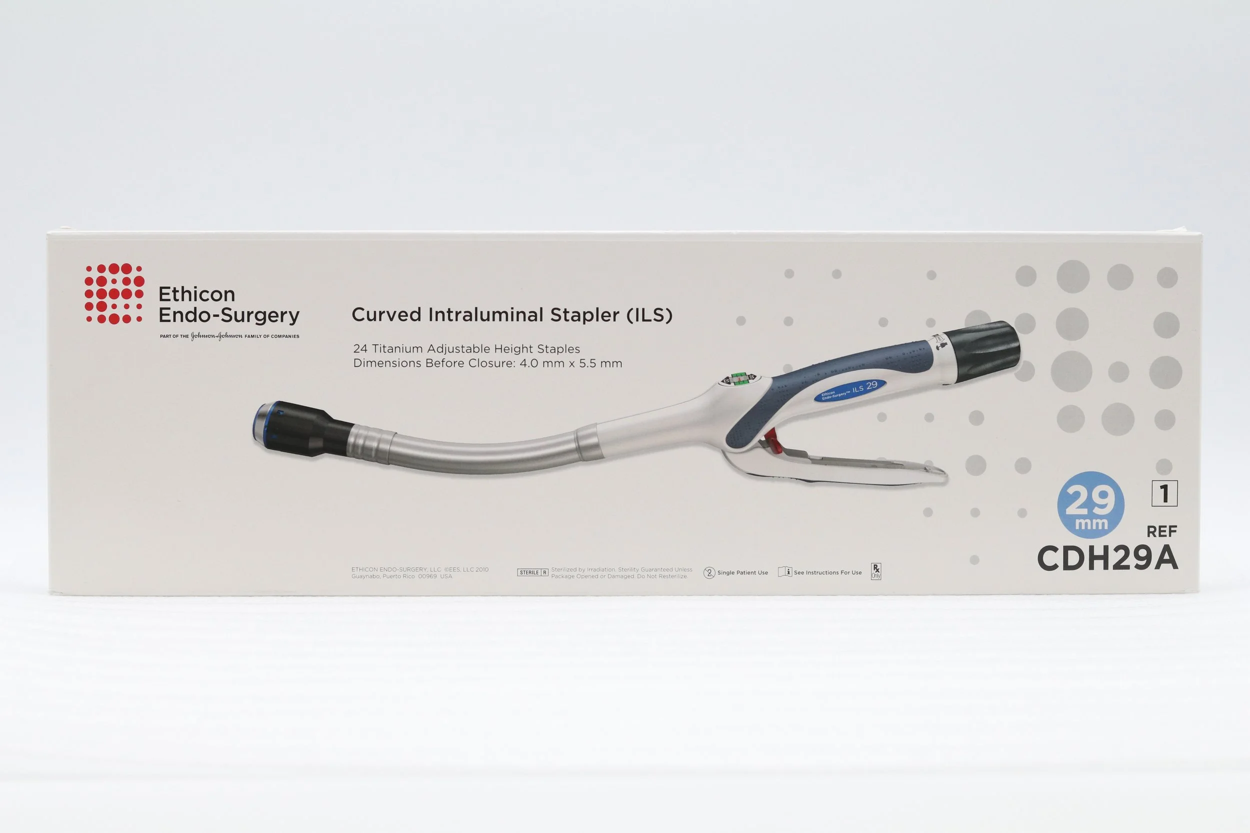 ETHICON | CDH29A | EXPIRED | EACHES | Curved Intraluminal Stapler (ILS) 29mm 24 Titanium Adjustable Height Staples