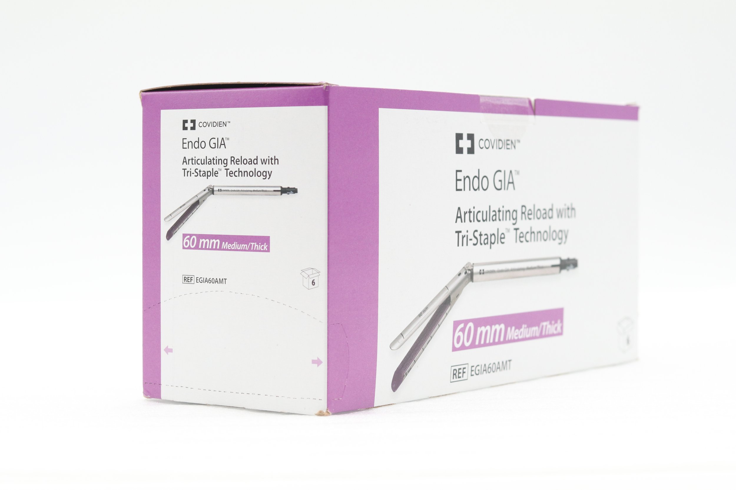 Covidien | EGIA60AMT | Box of 6 | ENDO GIA Articulating Reload with Tri-Staple Technology 60mm Medium/Thick