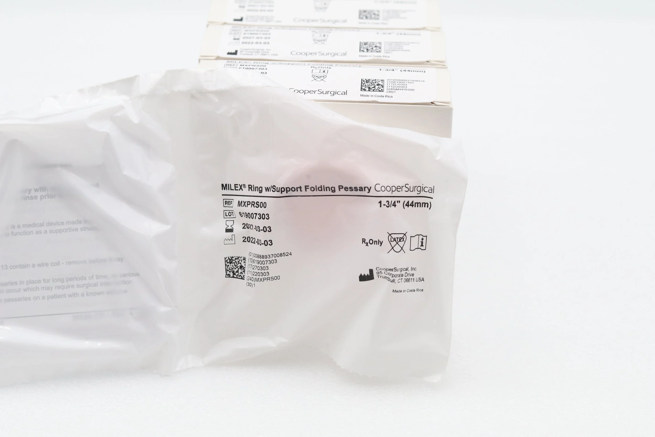 Cooper Surgical | MXPRS00 | IN-DATE | BOX OF 1 | Milex RING with Support Folding Pessary 1-3/4" (44mm)