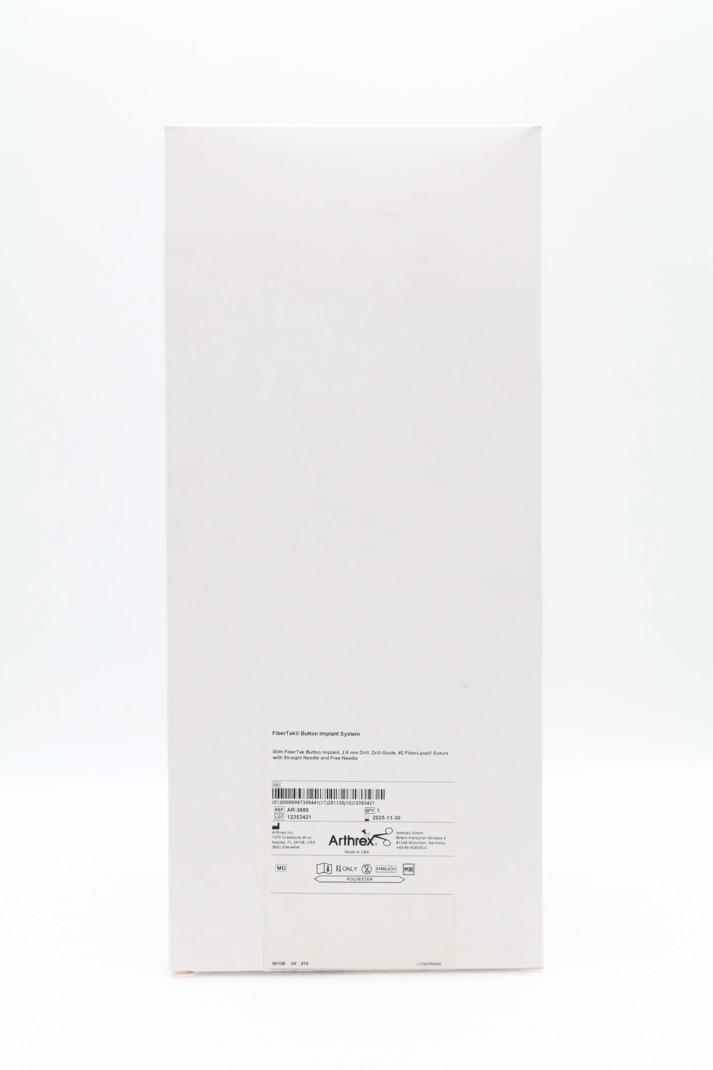 Arthrex | AR-3680 | FiberTak Button Implant System