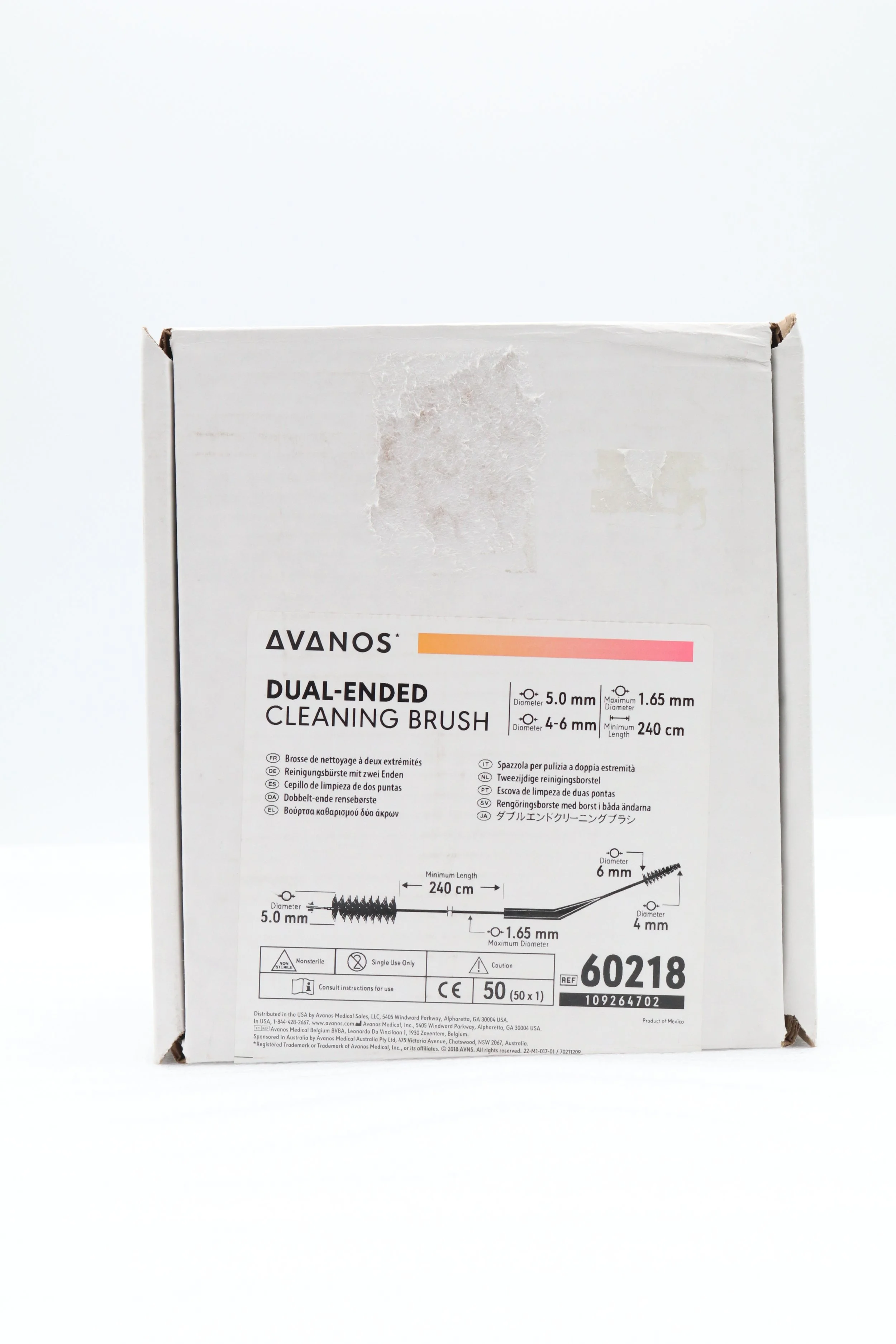 Avanos | 60218 | NO DATE | Box of 50 | Dual-Ended Cleaning Brush 5mm/4-6mm x 240cm