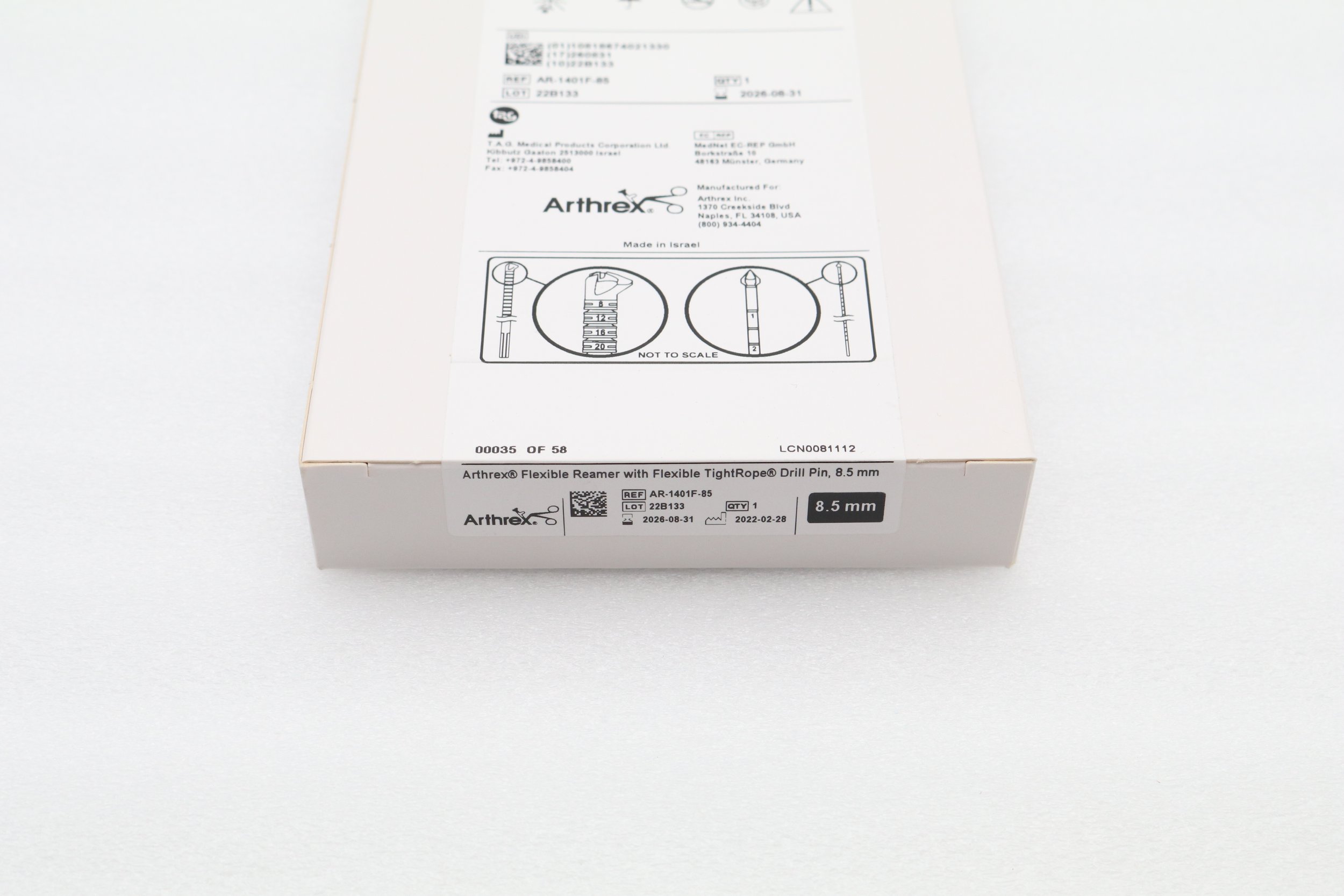 Arthrex | AR-1401F-85 | Flexible Reamer with Flexible TightRope Drill Pin 8.5mm