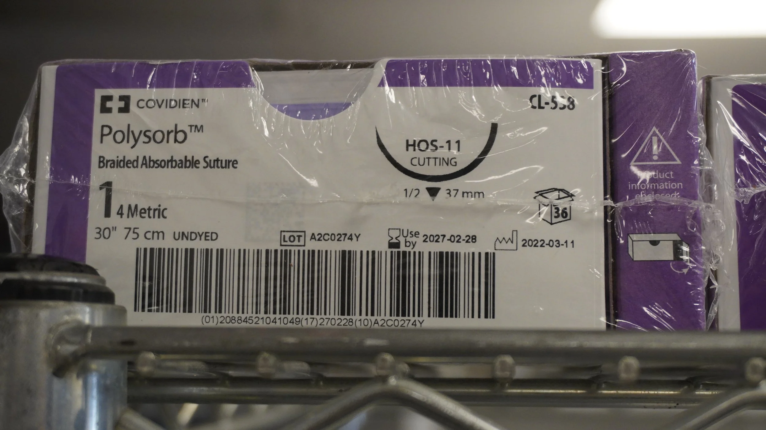 COVIDIEN | CL-538 | PACK of 36/pc | Polysorb Braided Absorbable Suture 1 4 Metric 30" 75cm UNDYED