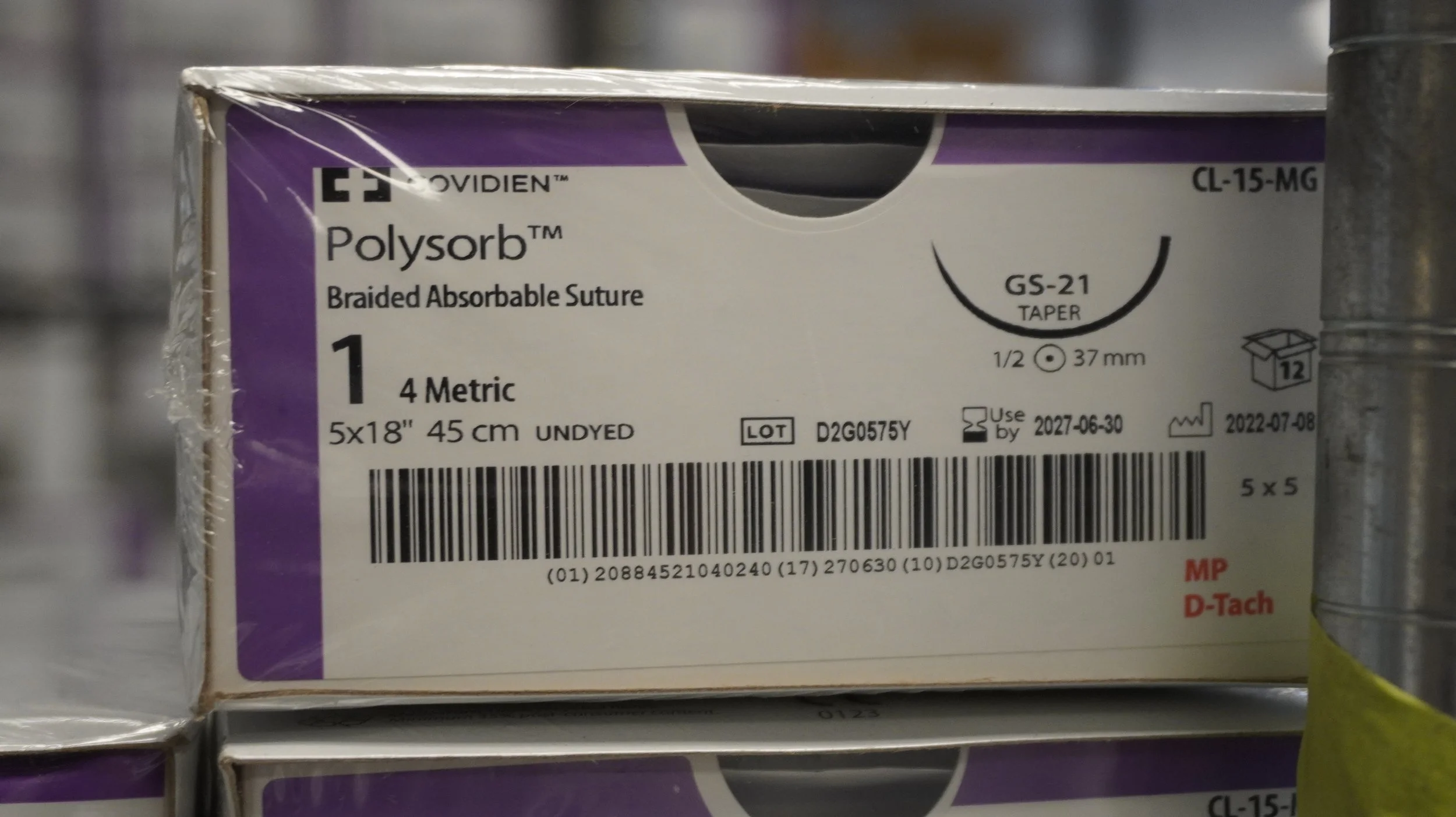 COVIDIEN | CL-15-MG | PACK of 12/pc | Polysorb Braided Absorbable Suture 1 4 Metric 5x18" 45cm UNDYED