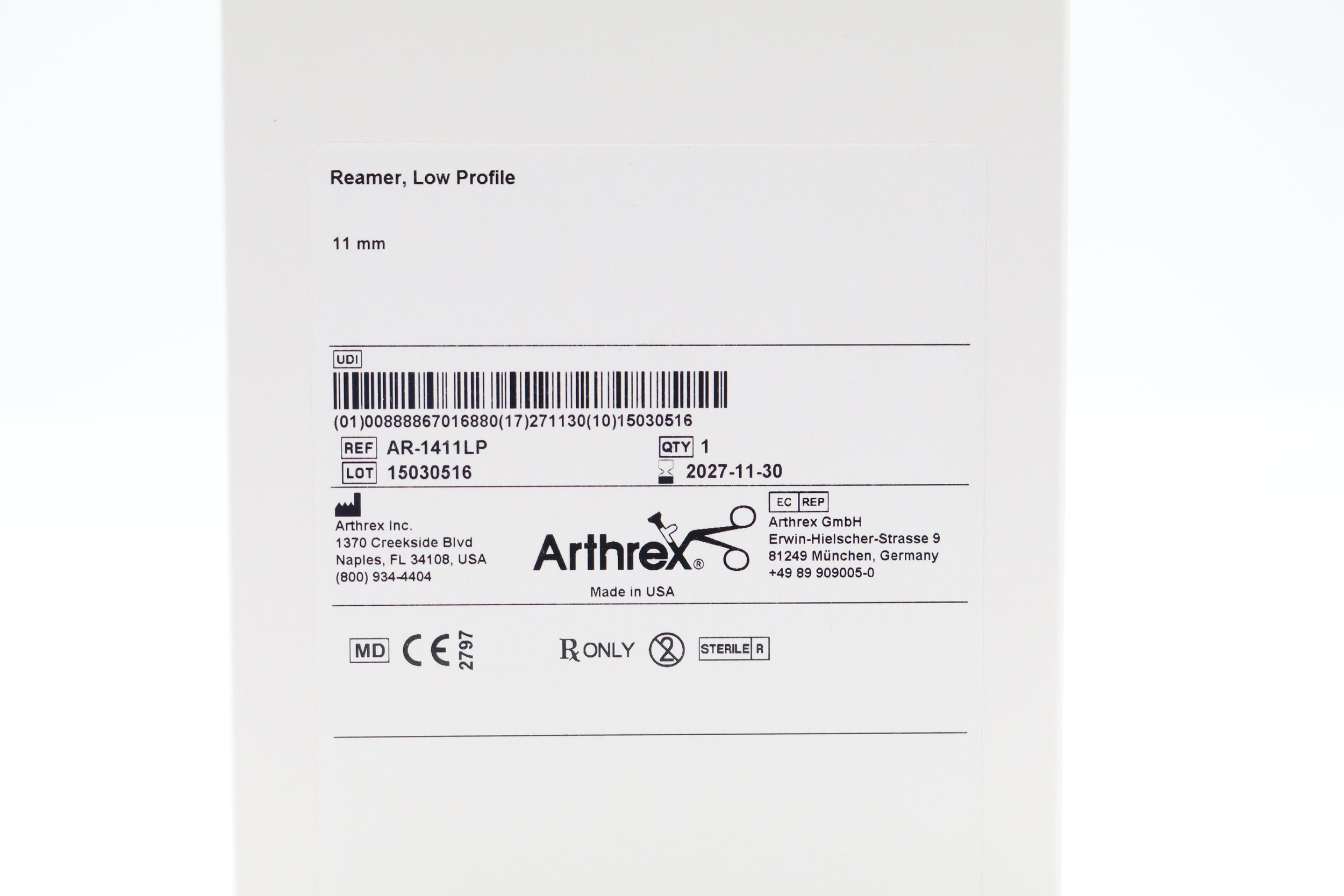 Arthrex | AR-1411LP | IN-DATE | EACHES | Reamer Low Profile 11mm