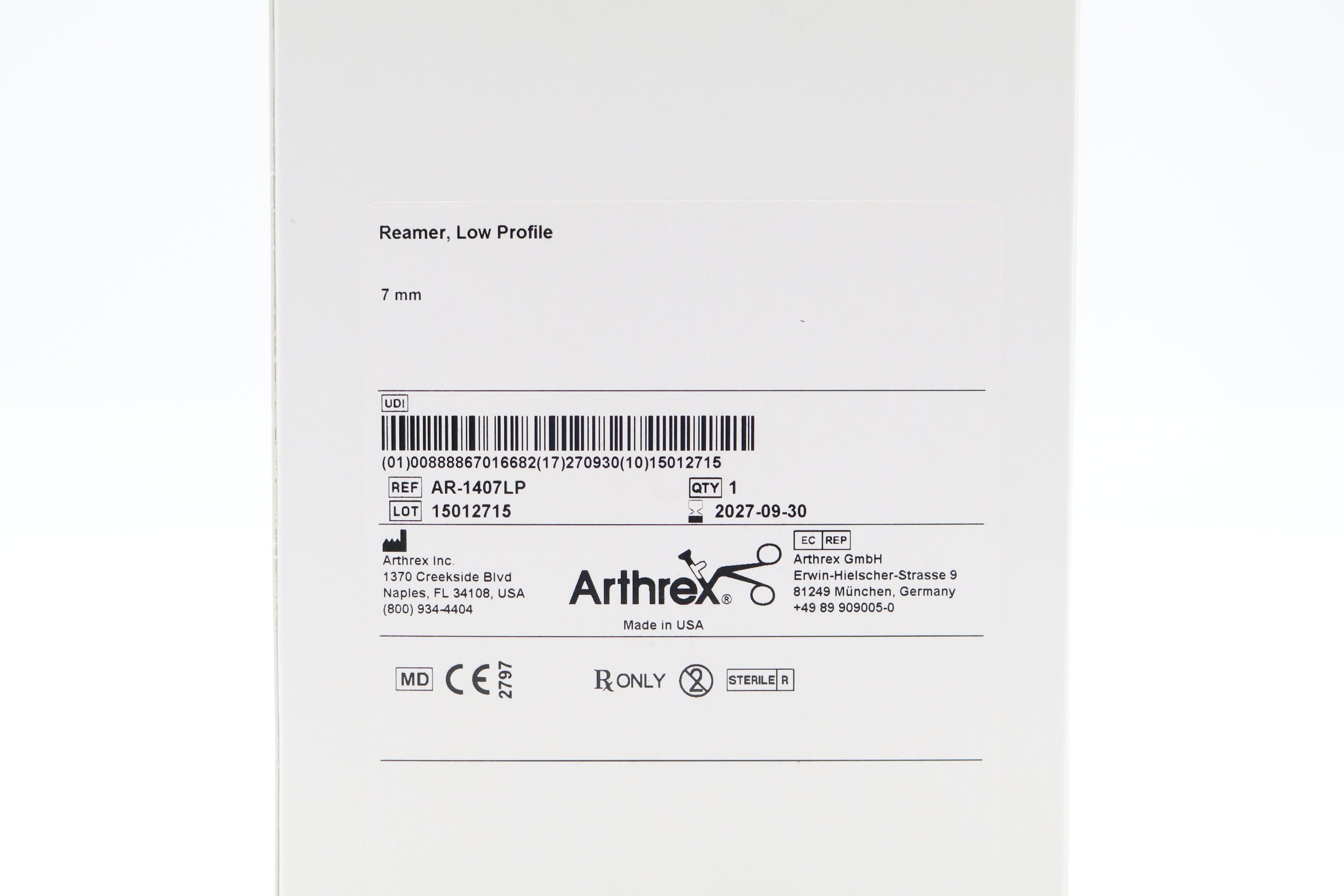 Arthrex | AR-1407LP | Reamer Low Profile 7mm