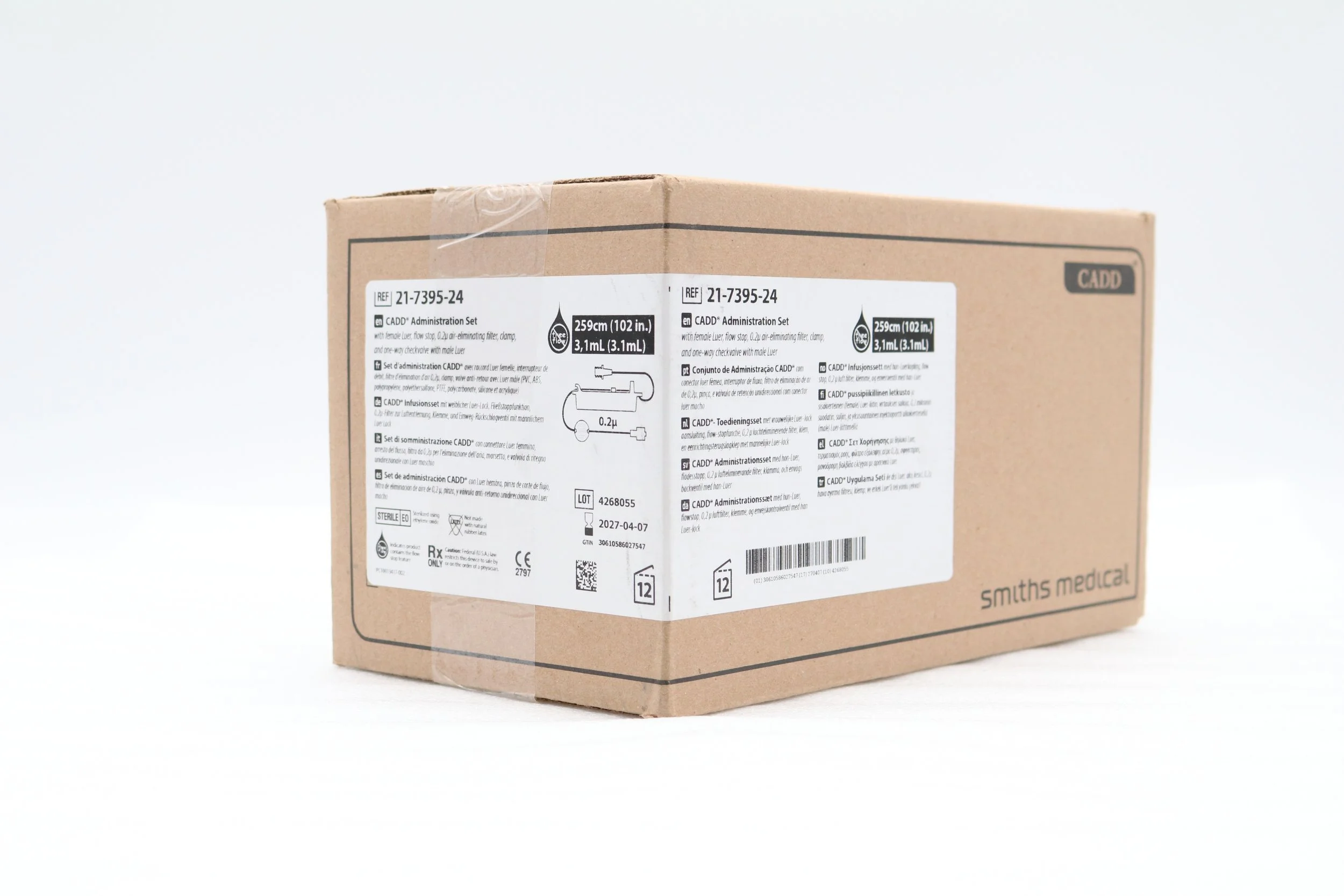 Smiths Medical | 21-7395-24 | INDATE | Box of 12 | CADD Administration Set with female Luer