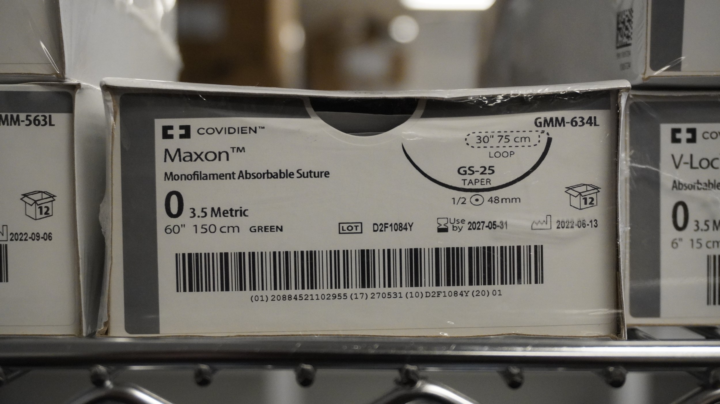 COVIDIEN | GMM-634L | PACK of 12/pc | Maxon Monofilament Absorbable Suture 0 3.5 Metric 60" 150cm GREEN