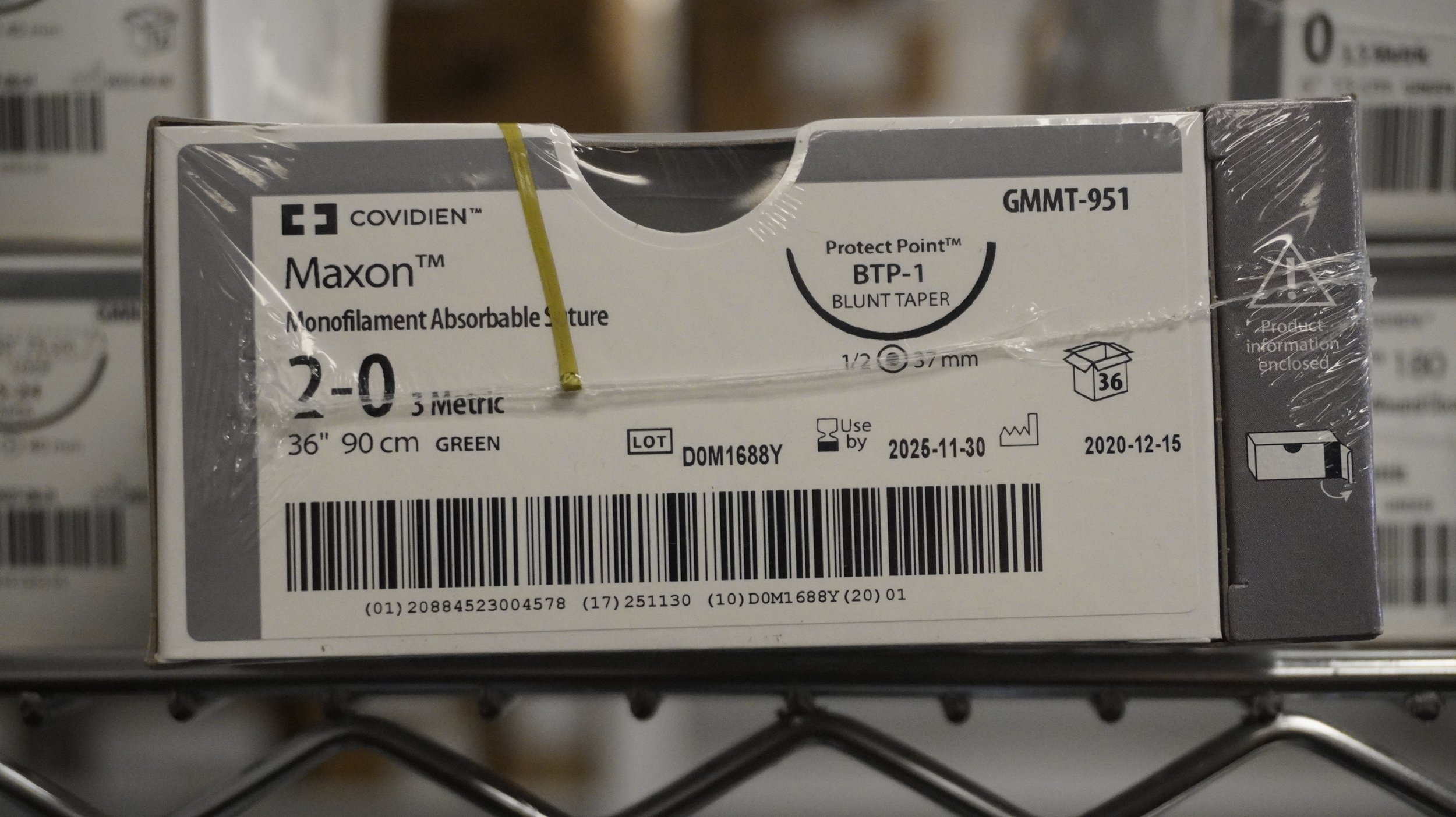 COVIDIEN | GMMT-951 | PACK of 36/pc | Maxon Monofilament Absorbable Suture 2-0 3 Metric 36" 90cm GREEN