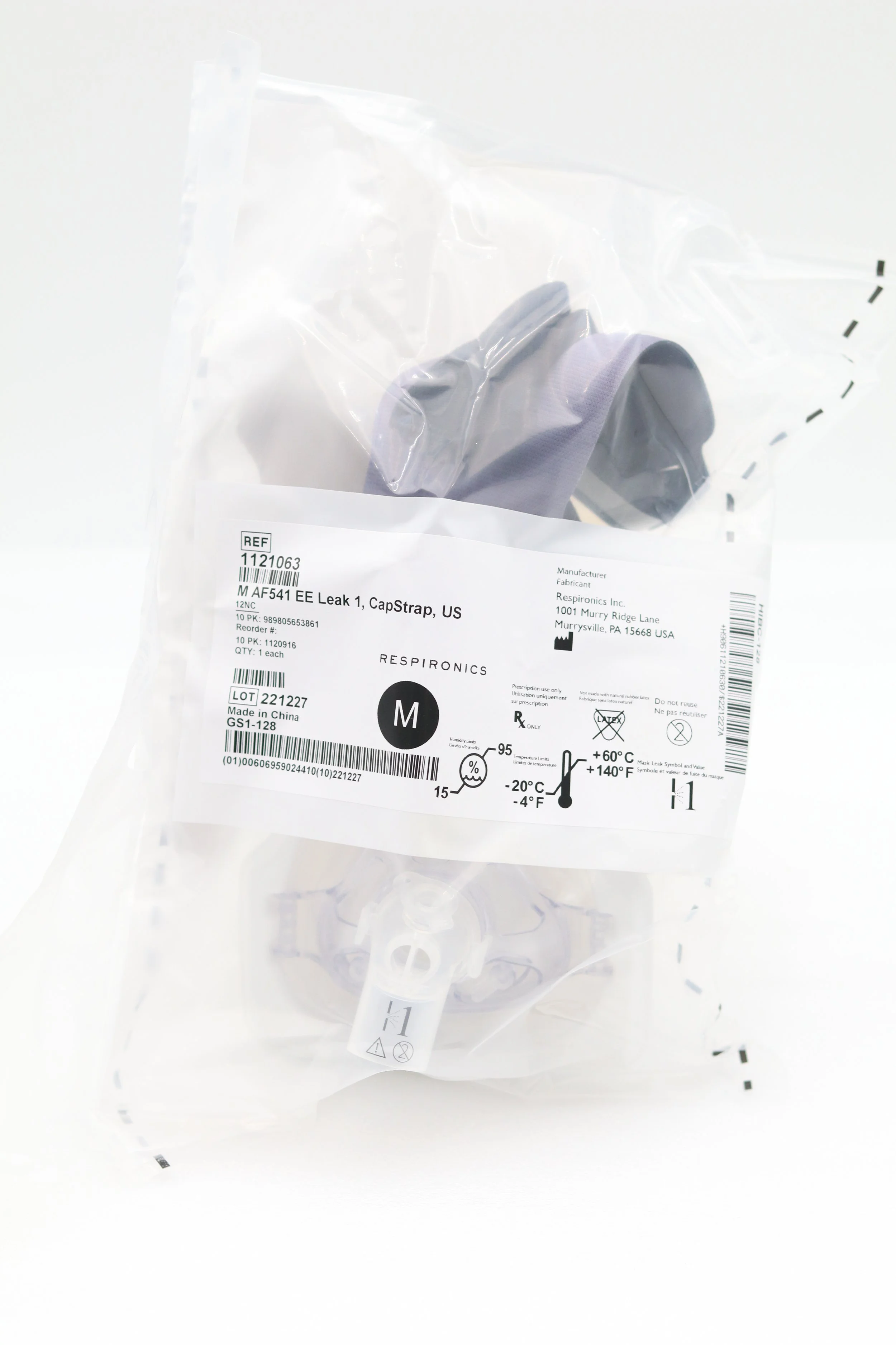 Philips | 1120916 | NO DATE | Box of 10 | AF541 Respironics Oro-Nasal Mask Medium AF541 EE Leak 1, CapStrap, US