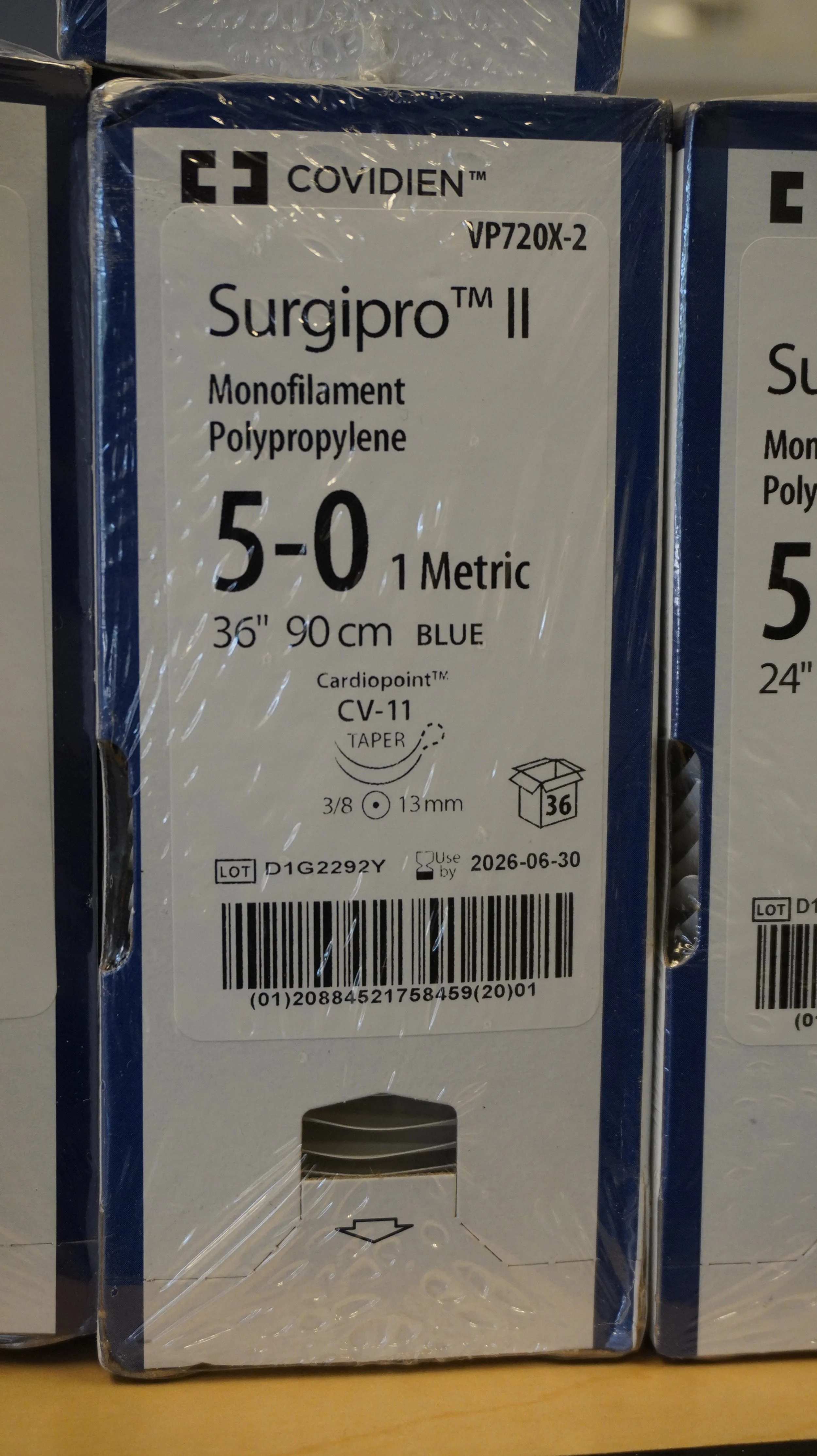 COVIDIEN | VP720X-2 | PACK of 36/pc | Surgipro Monofilament Polypropylene 3-0 2 Metric 36" 90cm BLUE