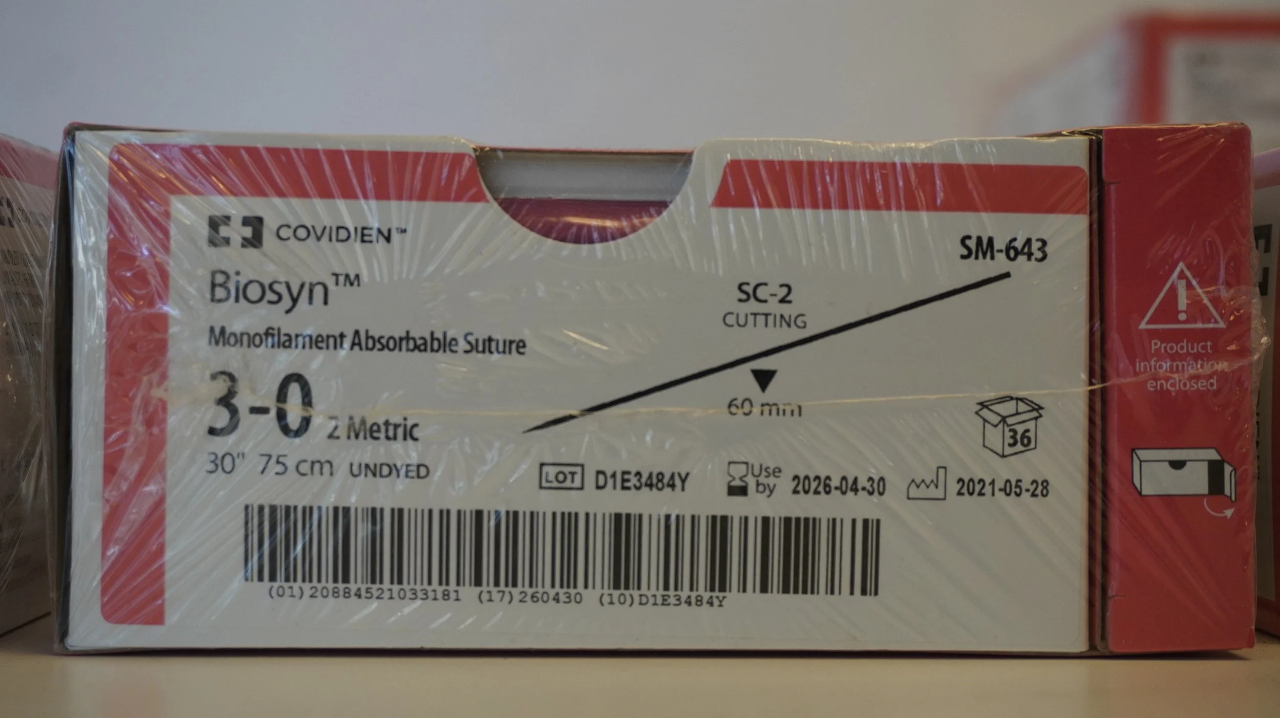 COVIDIEN | SM-643 | PACK of 36/pc | Biosyn Monofilament Polypropylene 3-0 2 Metric 30" 75cm UNDYED