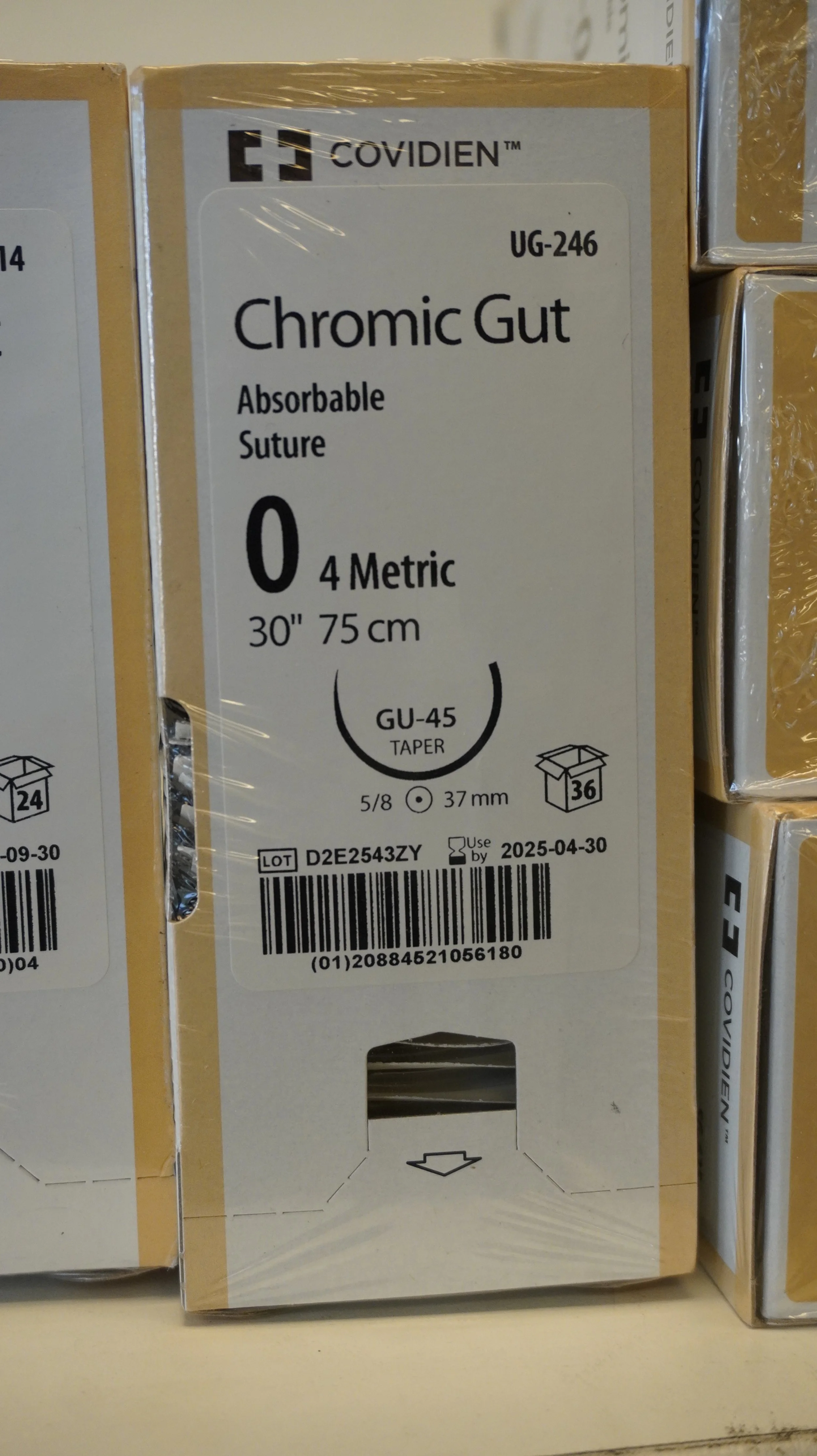 COVIDIEN | UG-246 | PACK of 36/pc | Chromic Gut Absorbable Suture 0 4 Metric 30" 75cm