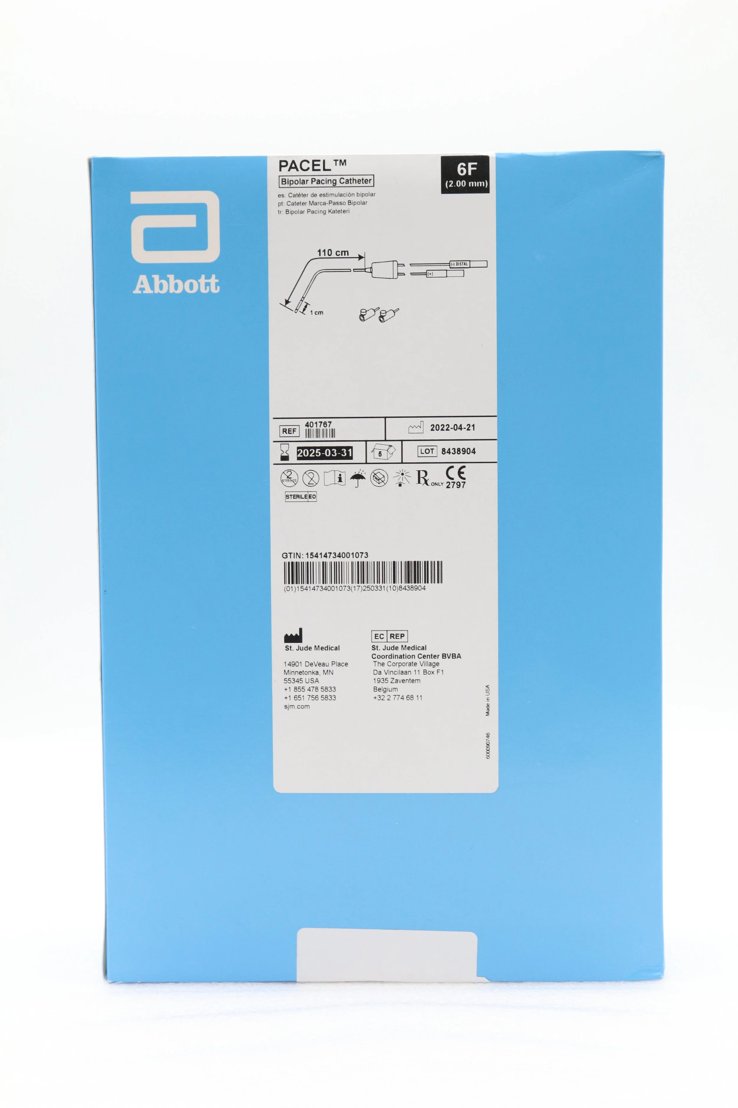 ABBOTT | 401767 | SHORTDATE | Box of 5 | ST JUDE MEDICAL PACEL Bipolar Pacing Catheter