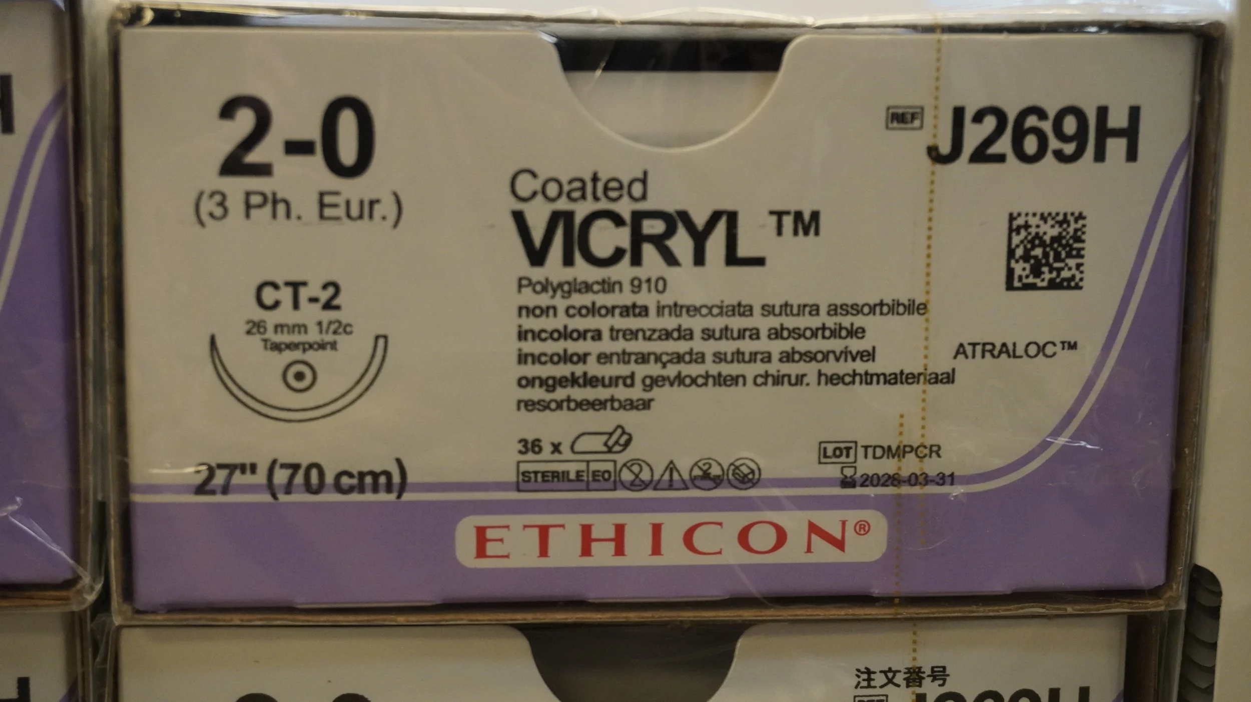 ETHICON | J269H | Coated VICYL Suture Polyglactin 910 2-0 27"