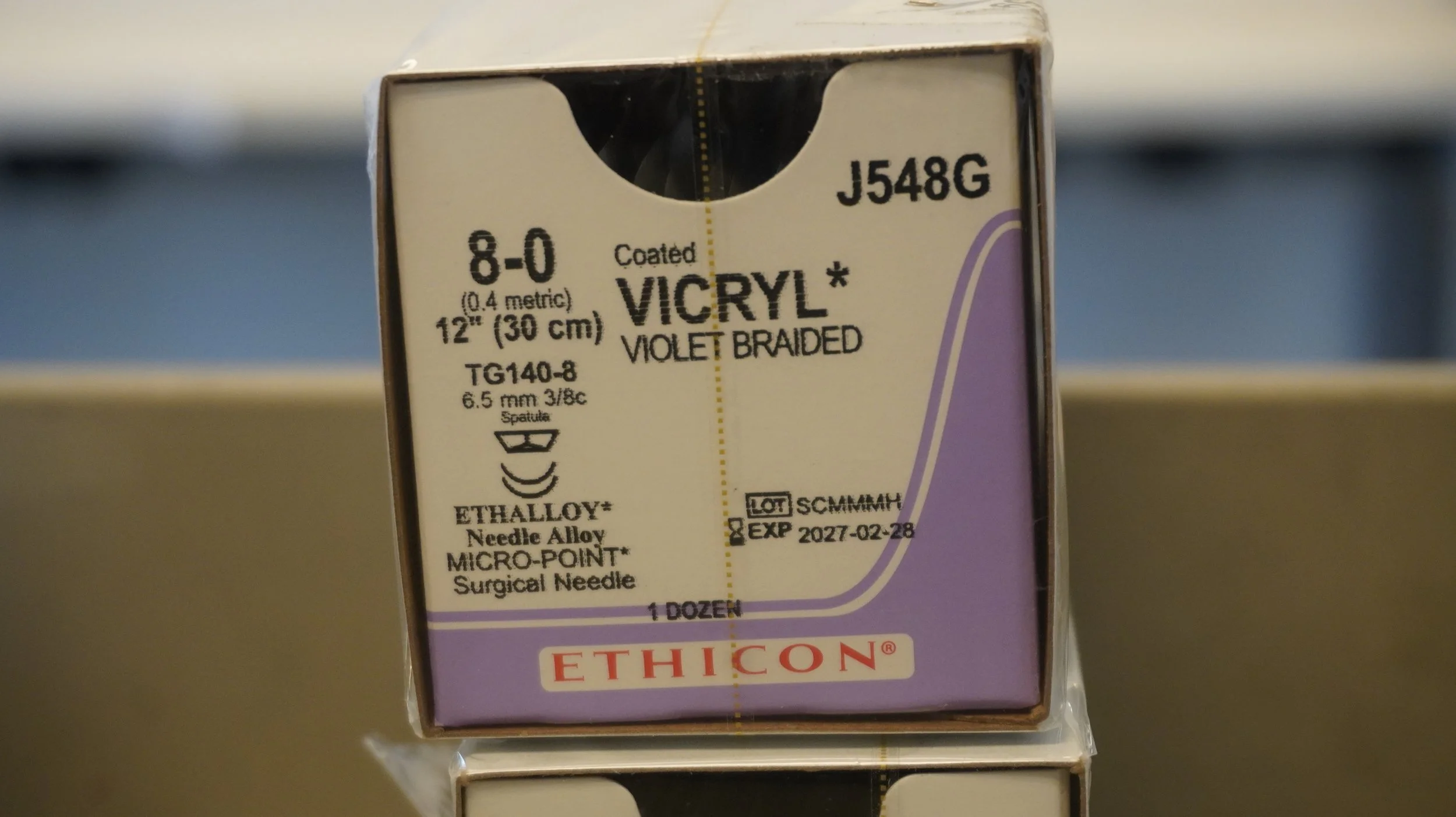 ETHICON | J548G | Box of 12 | Coated VICRYL Violet Braided 8-0 12"