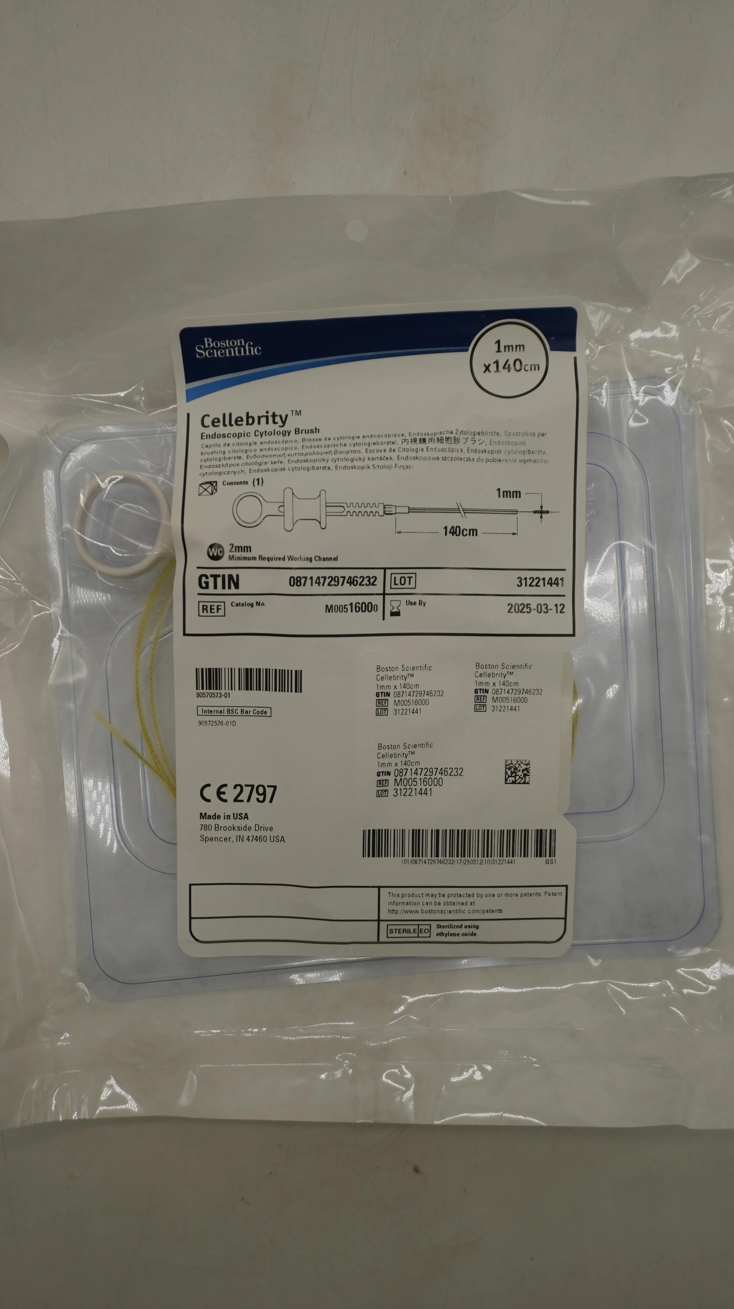 Boston Scientific | 1600 | EACHES | Cellebrity Nedoscopic Cytology Brush 1mmx140cm