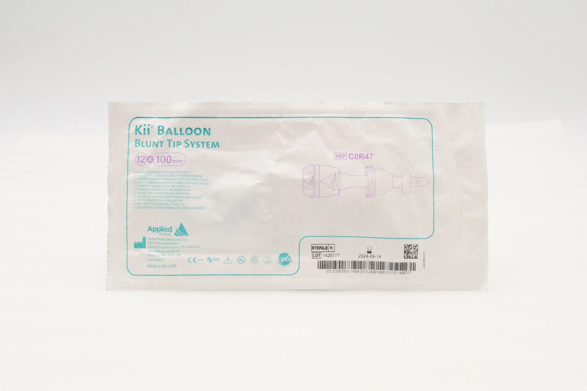 APPLIED MEDICAL | C0R47 | EXPIRED | EACHES | Kii Balloon Blunt Tip System 12x100mm Blunt Obturator with Balloon Sleeve